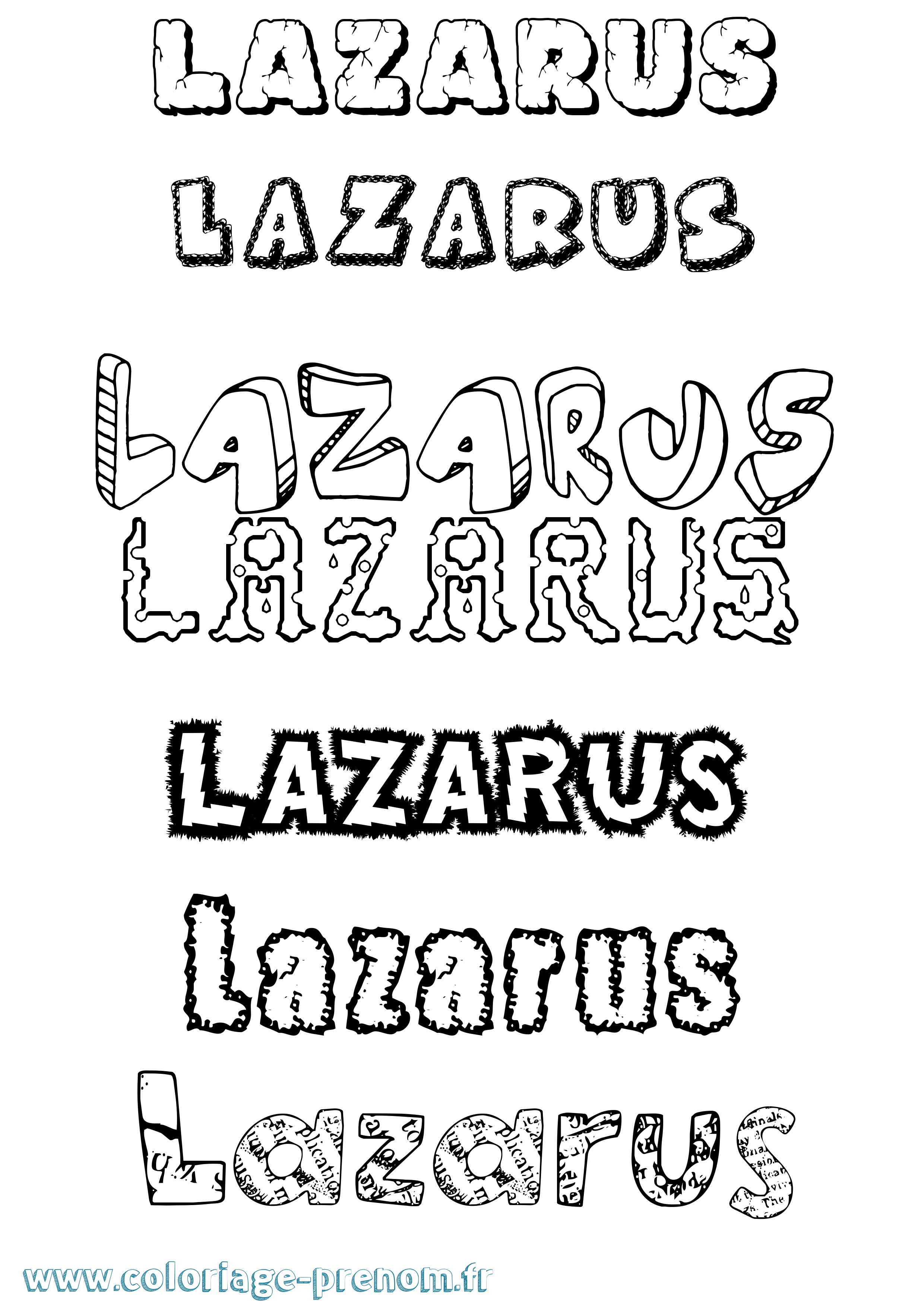 Coloriage Lazarus Destructuré Coloriage prénom Lazarus Destructuré