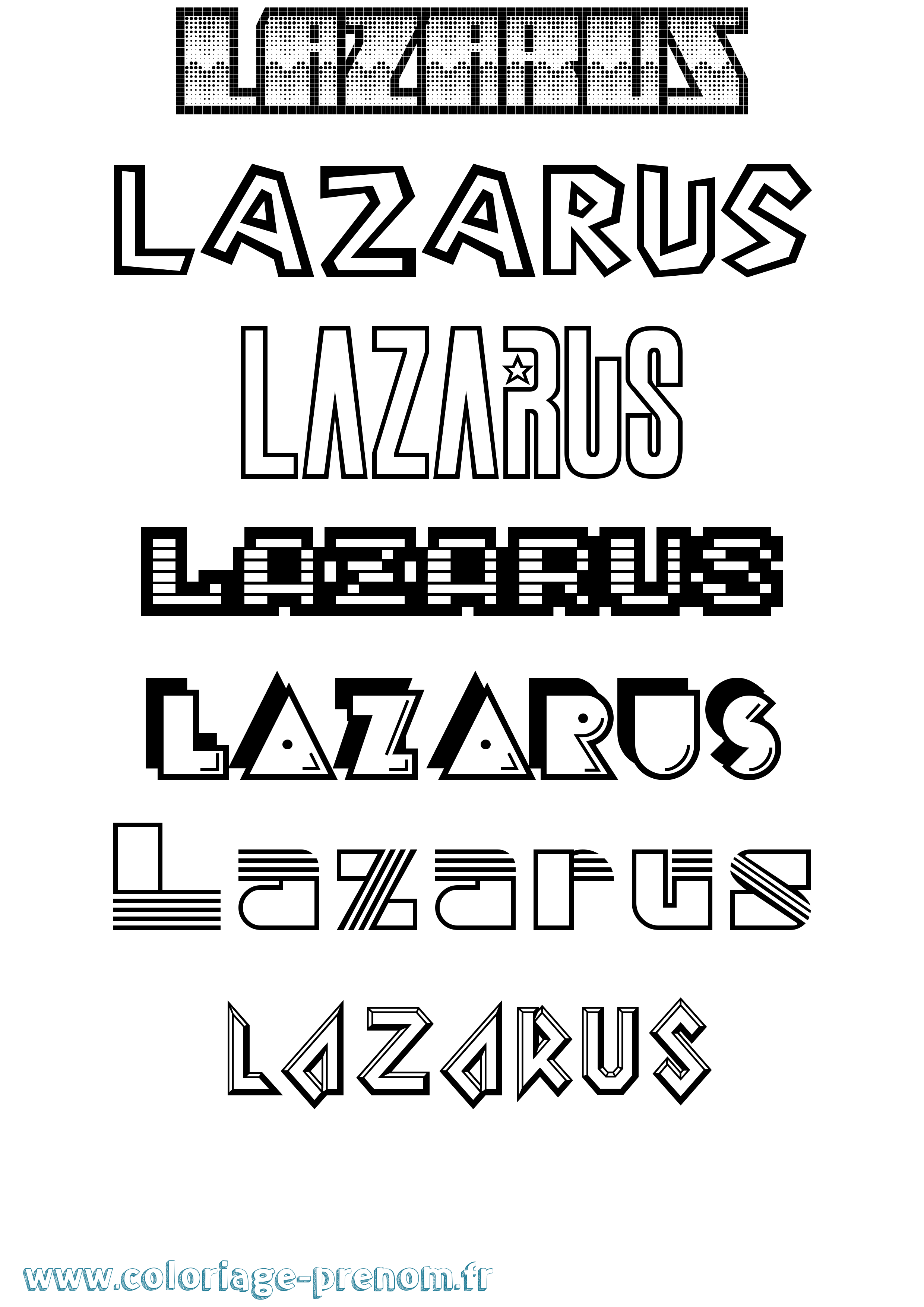 Coloriage Lazarus Jeux Vidéos Coloriage prénom Lazarus Jeux Vidéos
