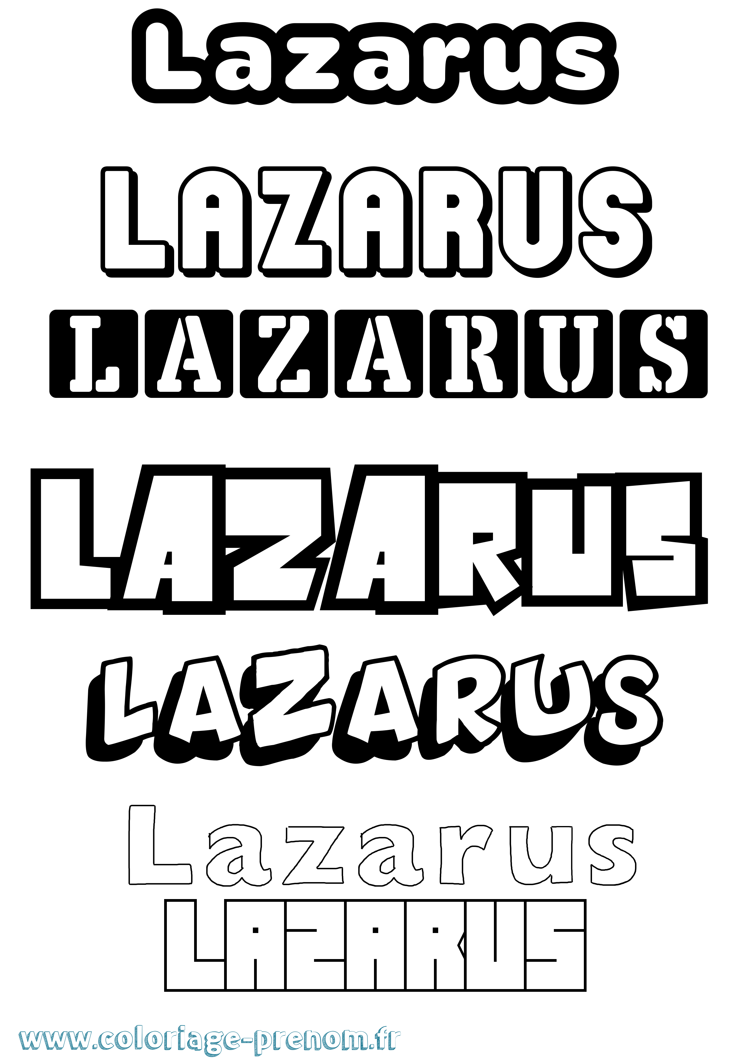 Coloriage Lazarus Simple Coloriage prénom Lazarus Simple