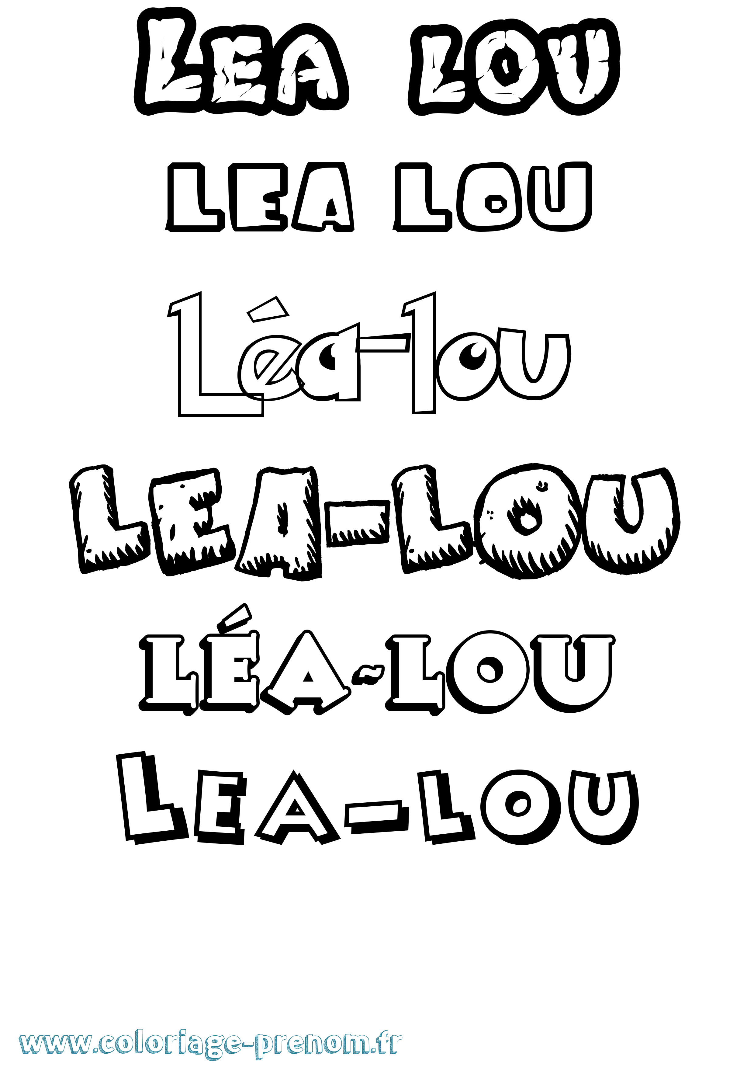 Coloriage prénom Léa-Lou Dessin Animé
