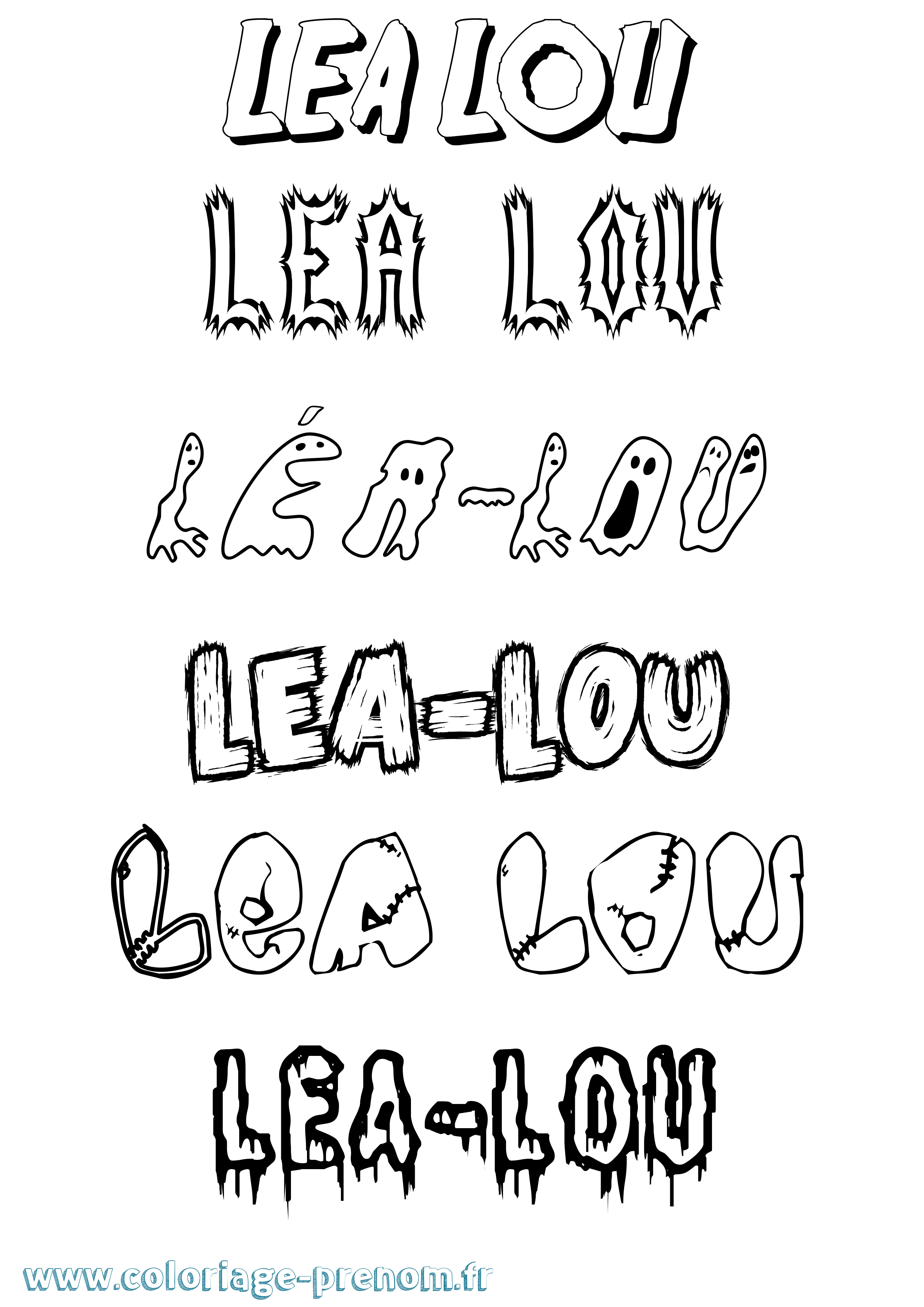 Coloriage prénom Léa-Lou Frisson