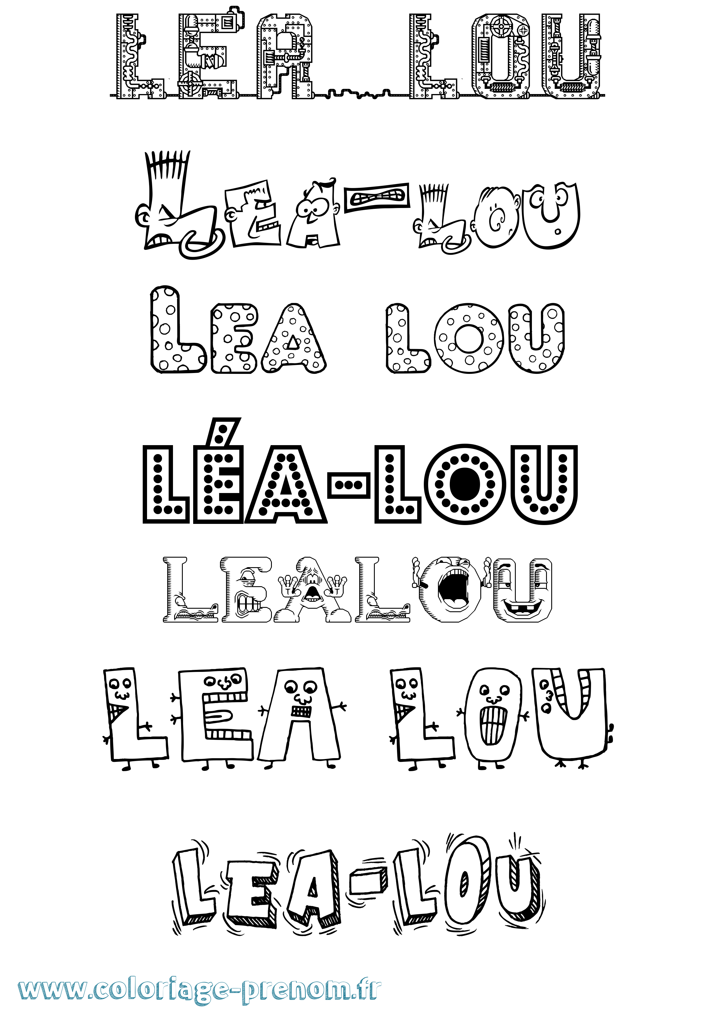 Coloriage prénom Léa-Lou Fun
