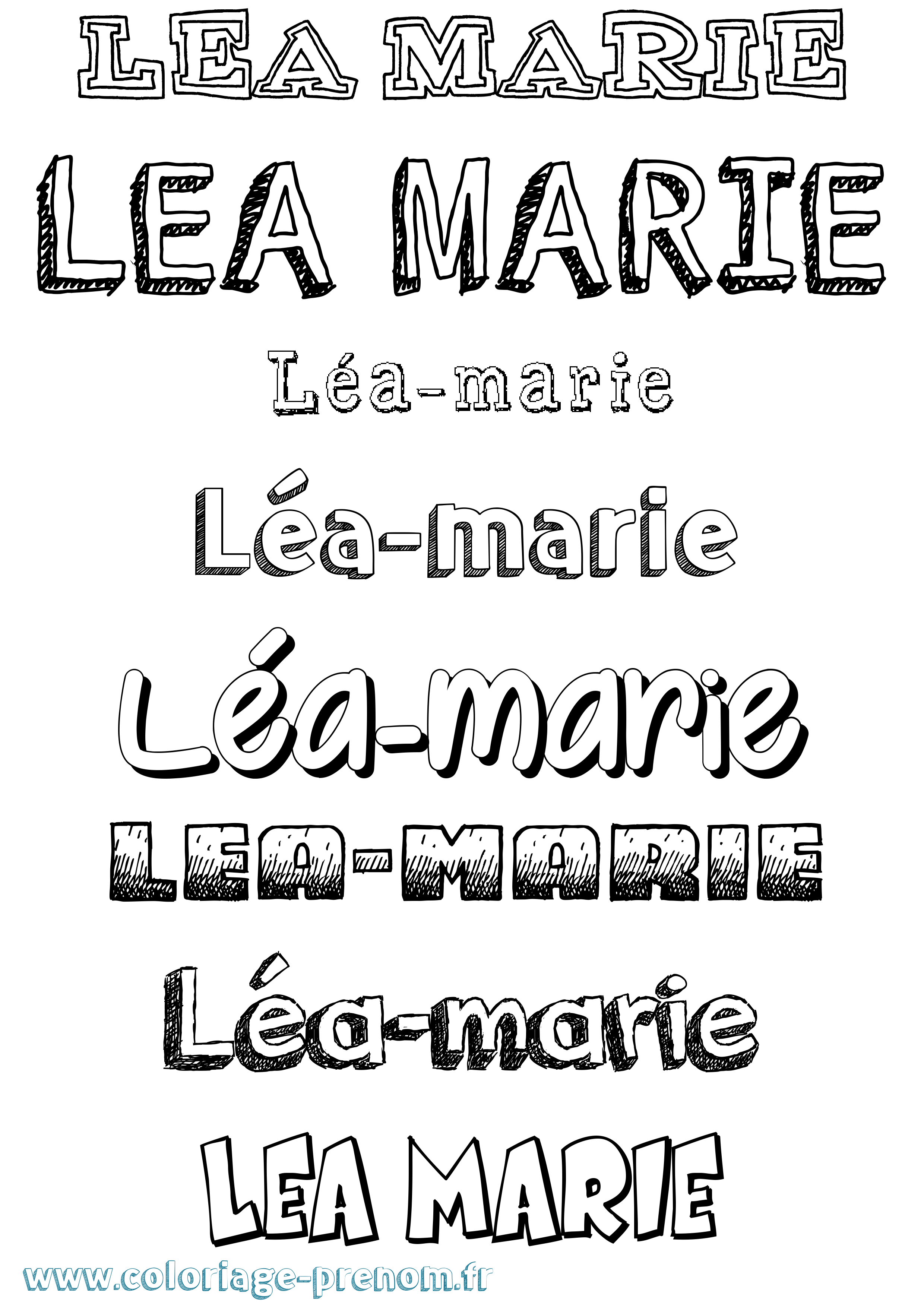 Coloriage prénom Léa-Marie Dessiné