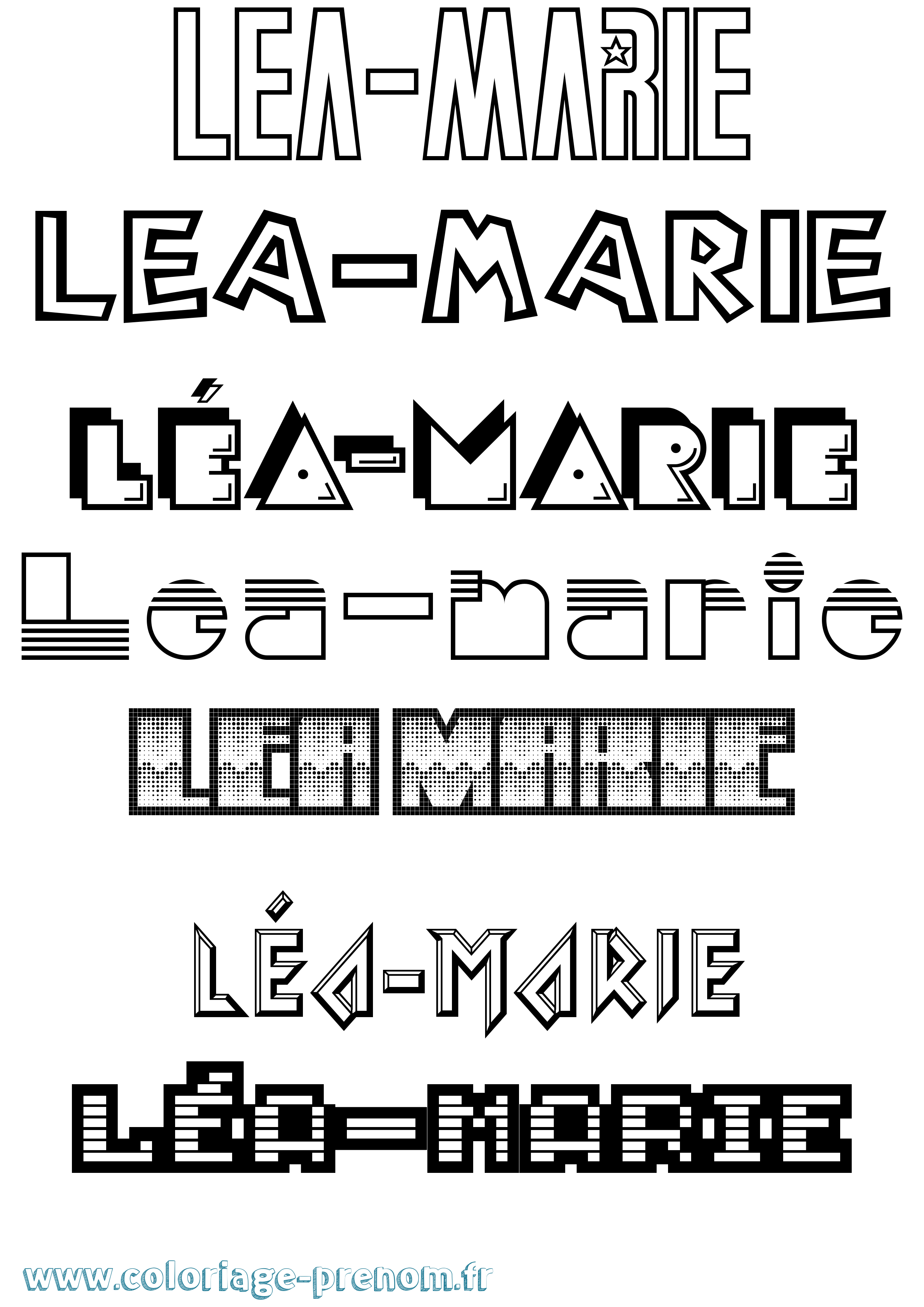 Coloriage prénom Léa-Marie Jeux Vidéos
