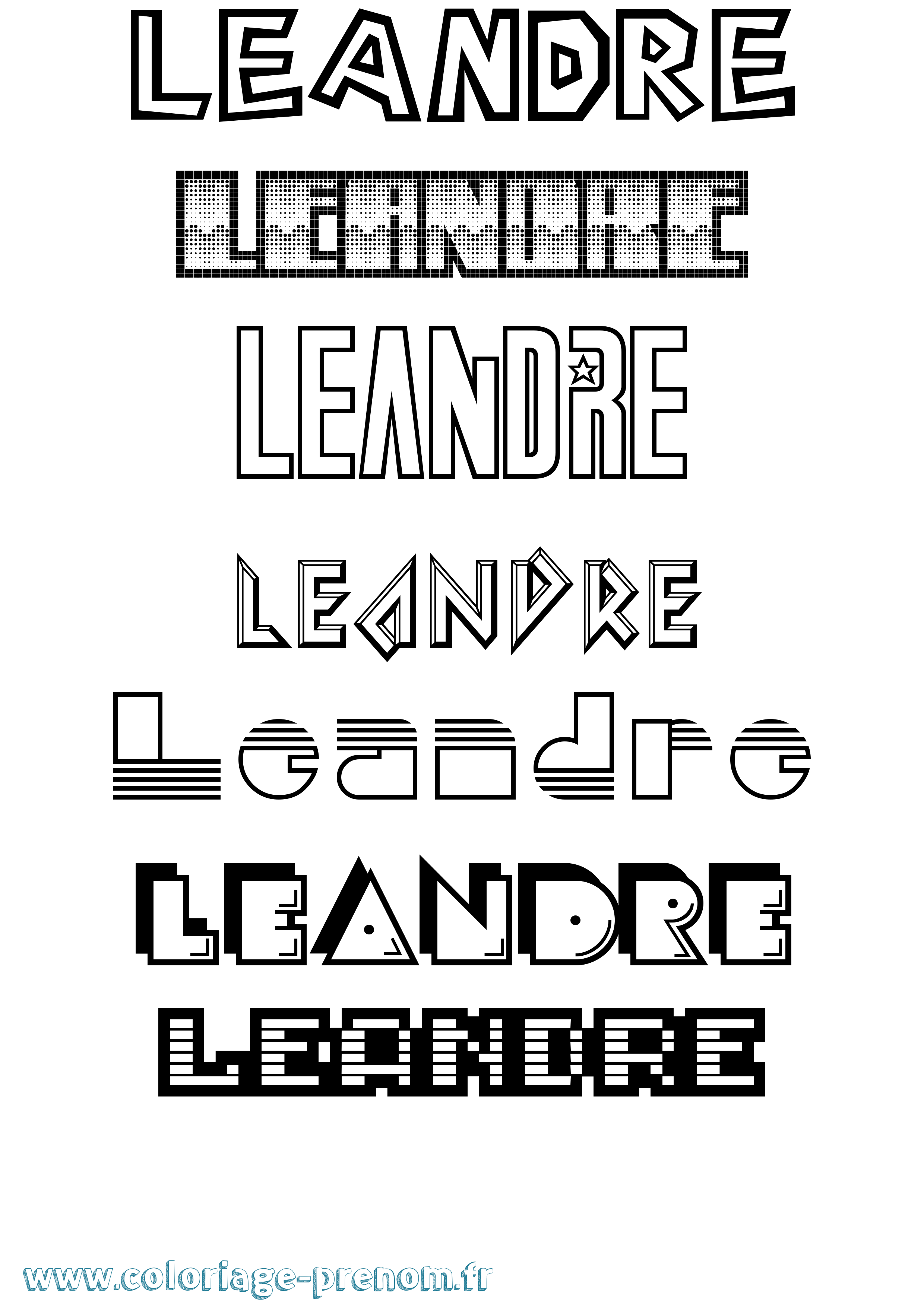 Coloriage Leandre Jeux Vidéos Coloriage prénom Leandre Jeux Vidéos