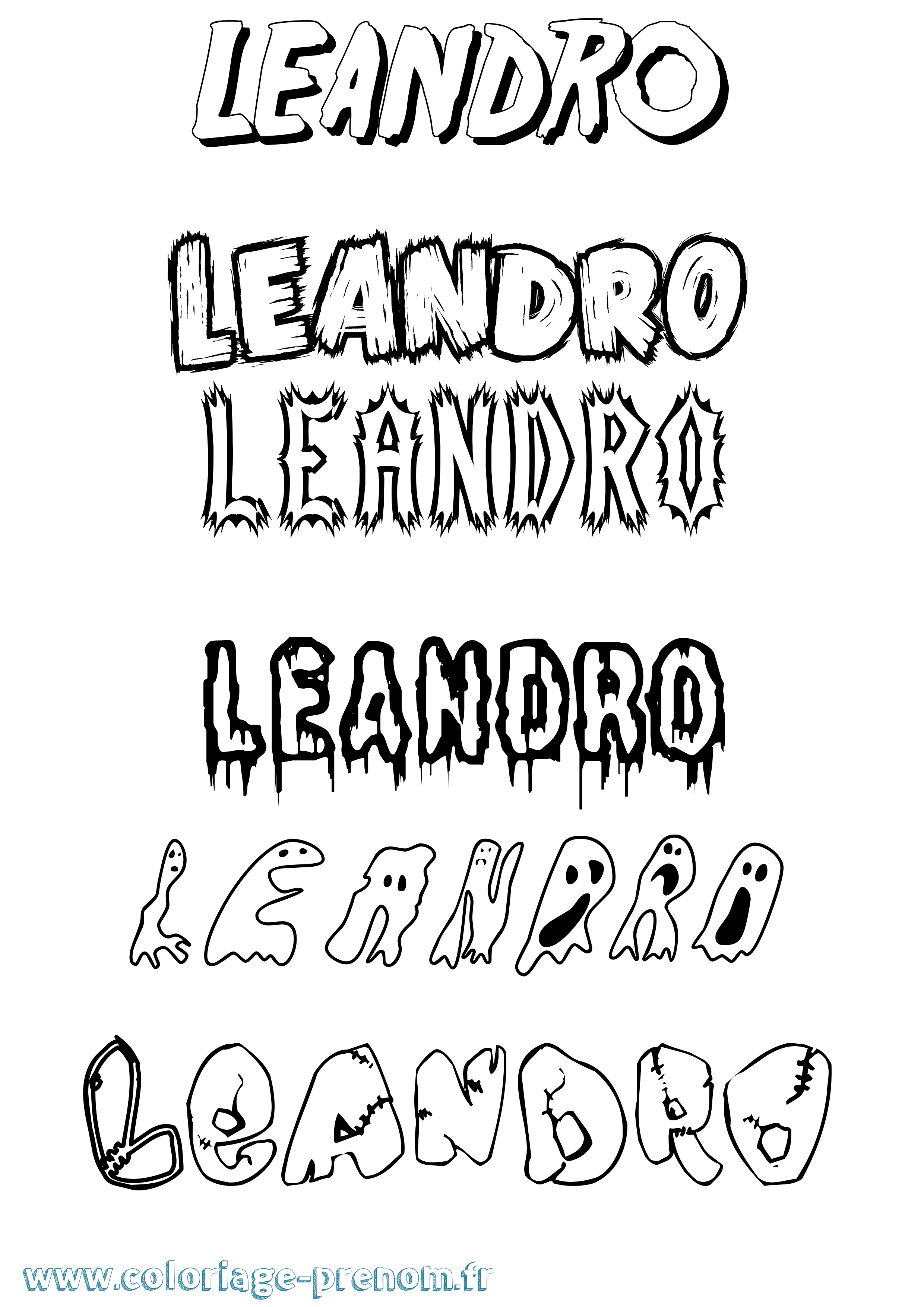 Coloriage prénom Leandro Frisson