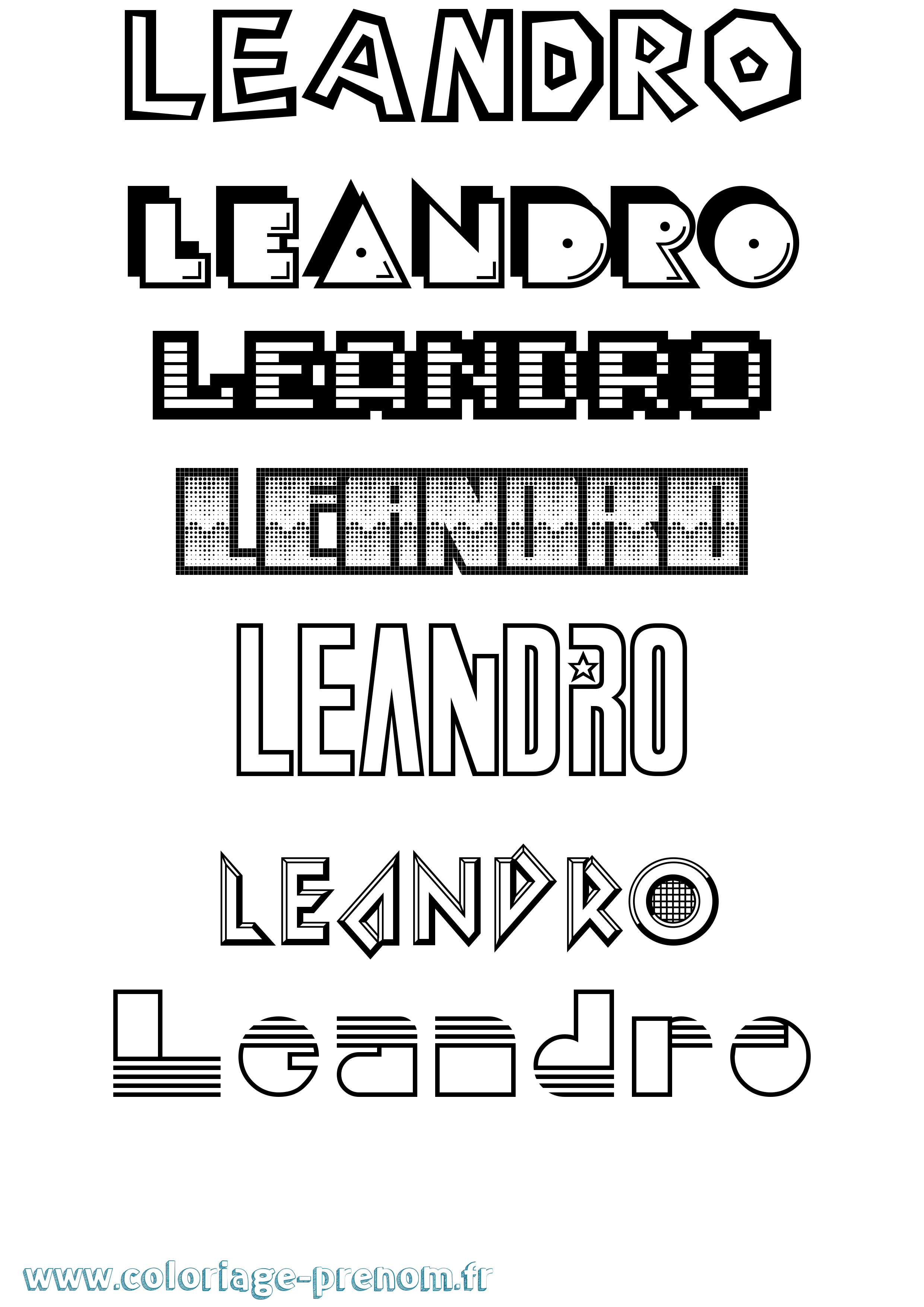 Coloriage prénom Leandro Jeux Vidéos
