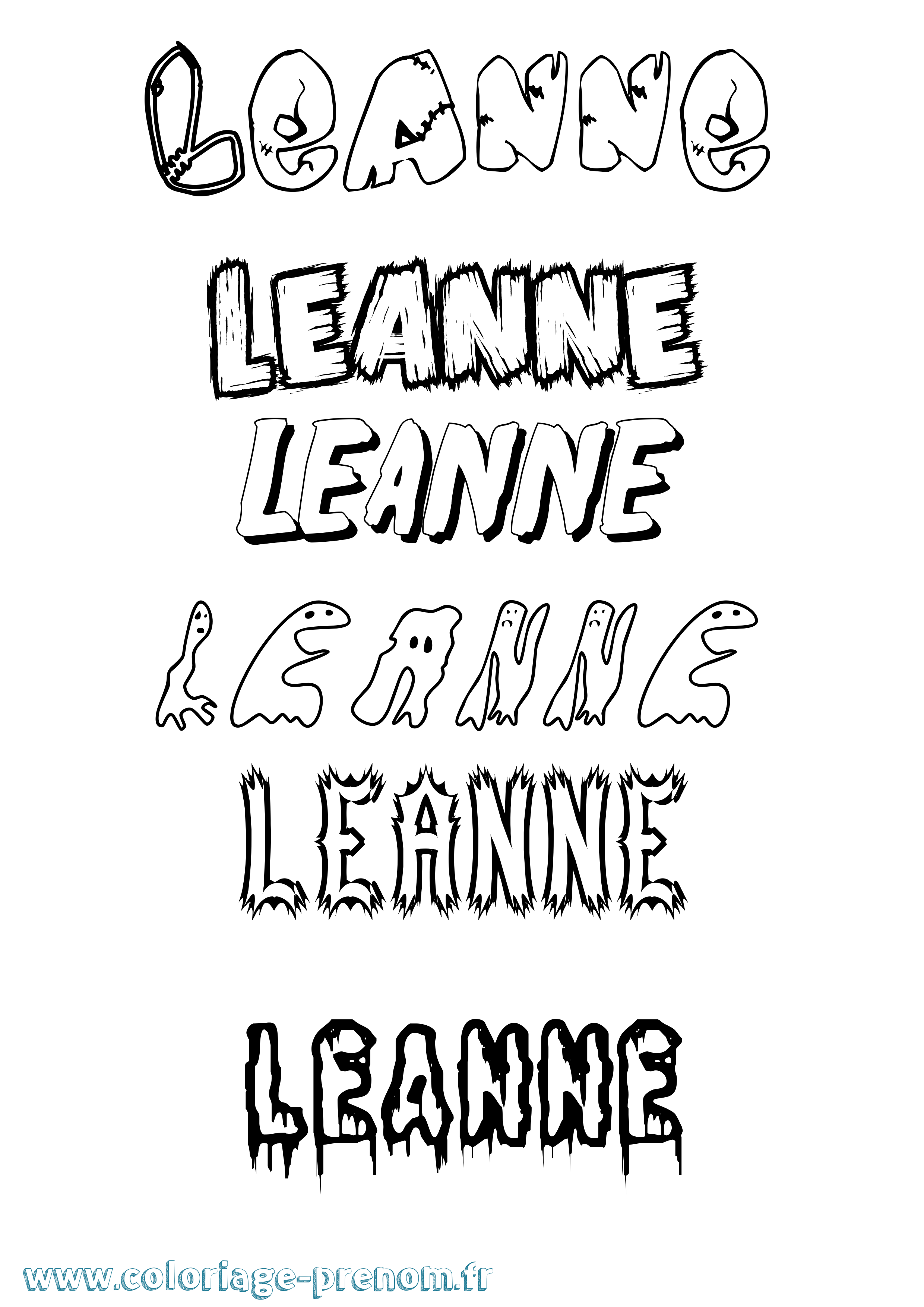 Coloriage Leanne Coloriage prénom Leanne