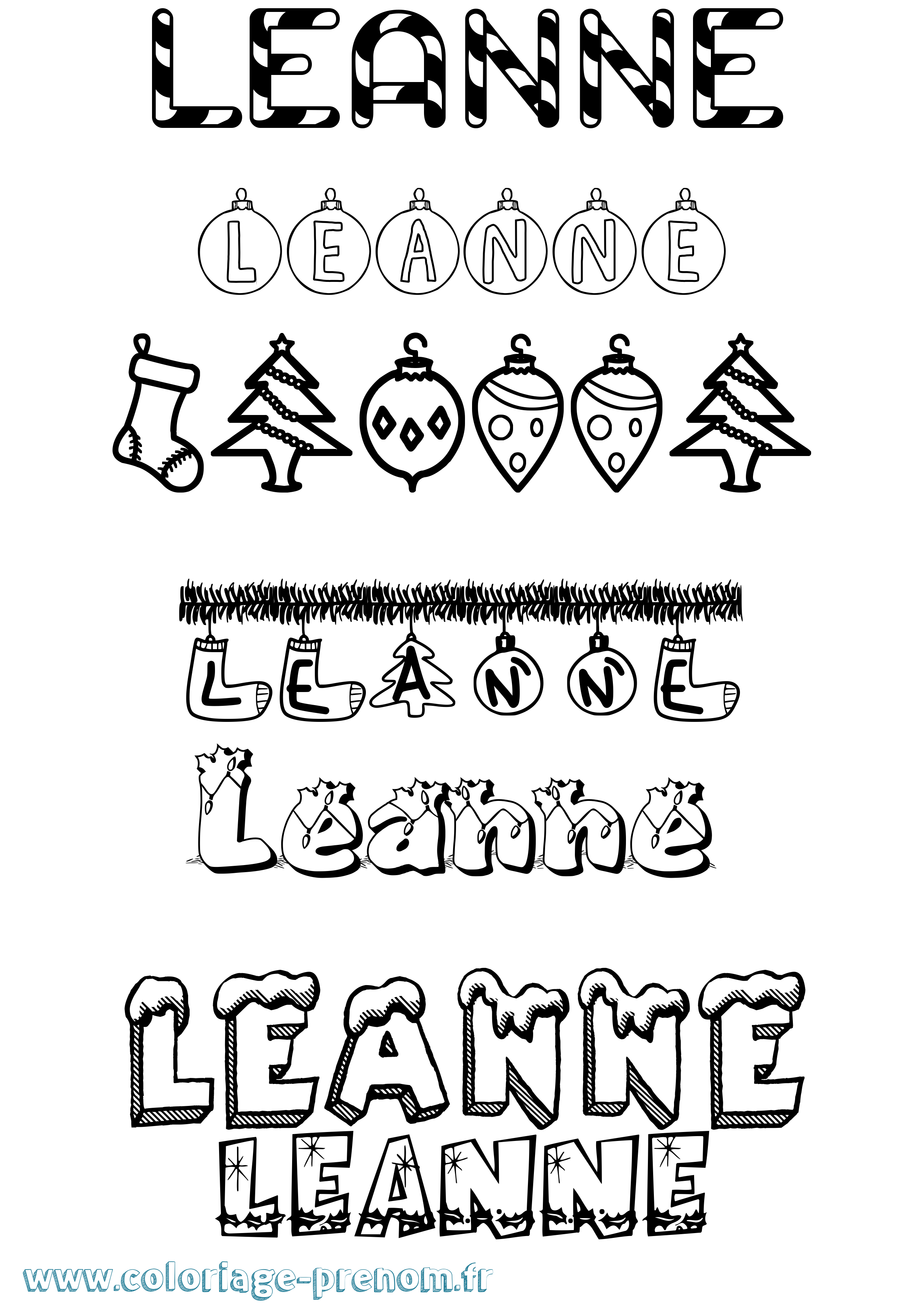 Coloriage Leanne Coloriage prénom Leanne
