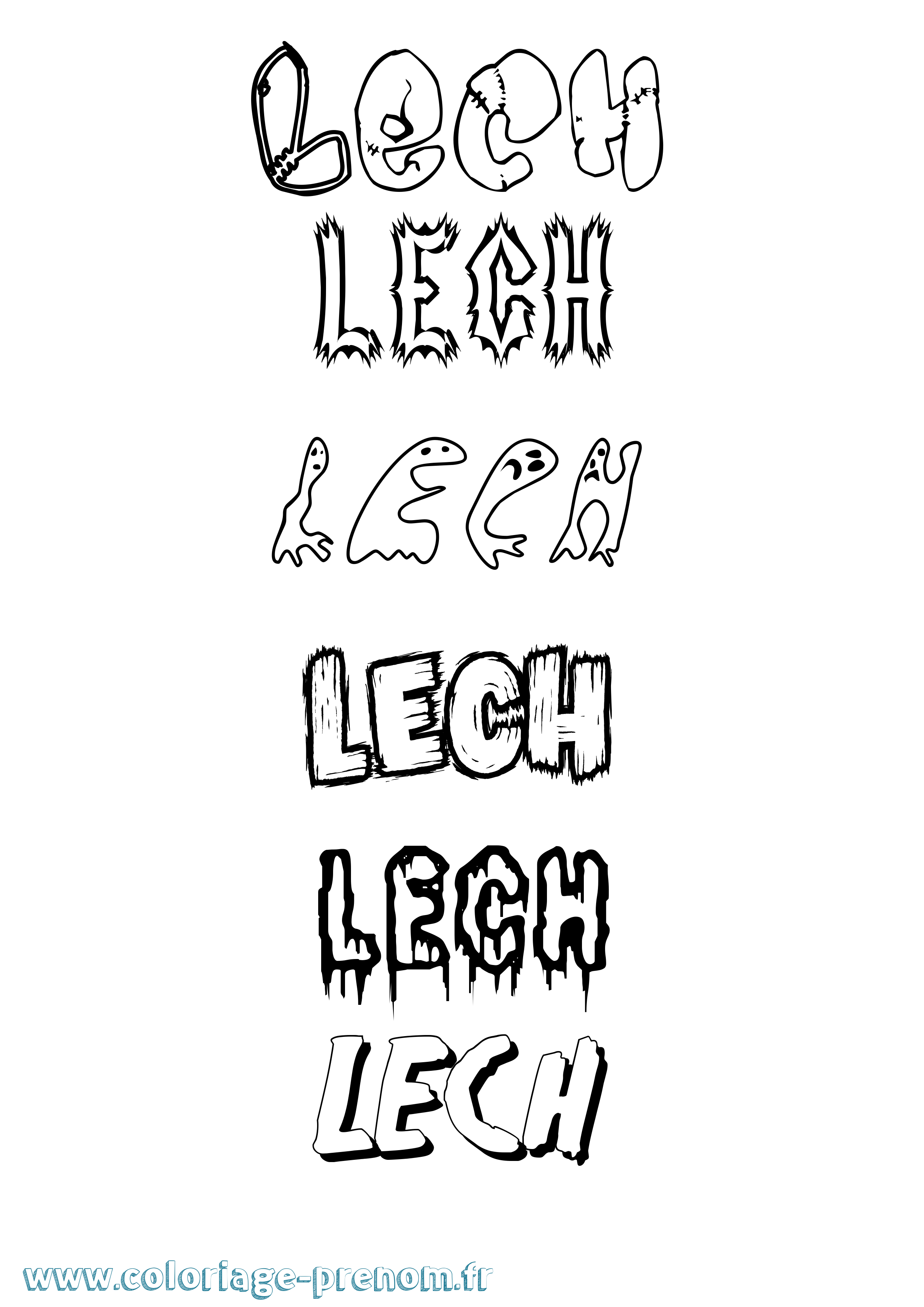 Coloriage Lech Frisson Coloriage prénom Lech Frisson