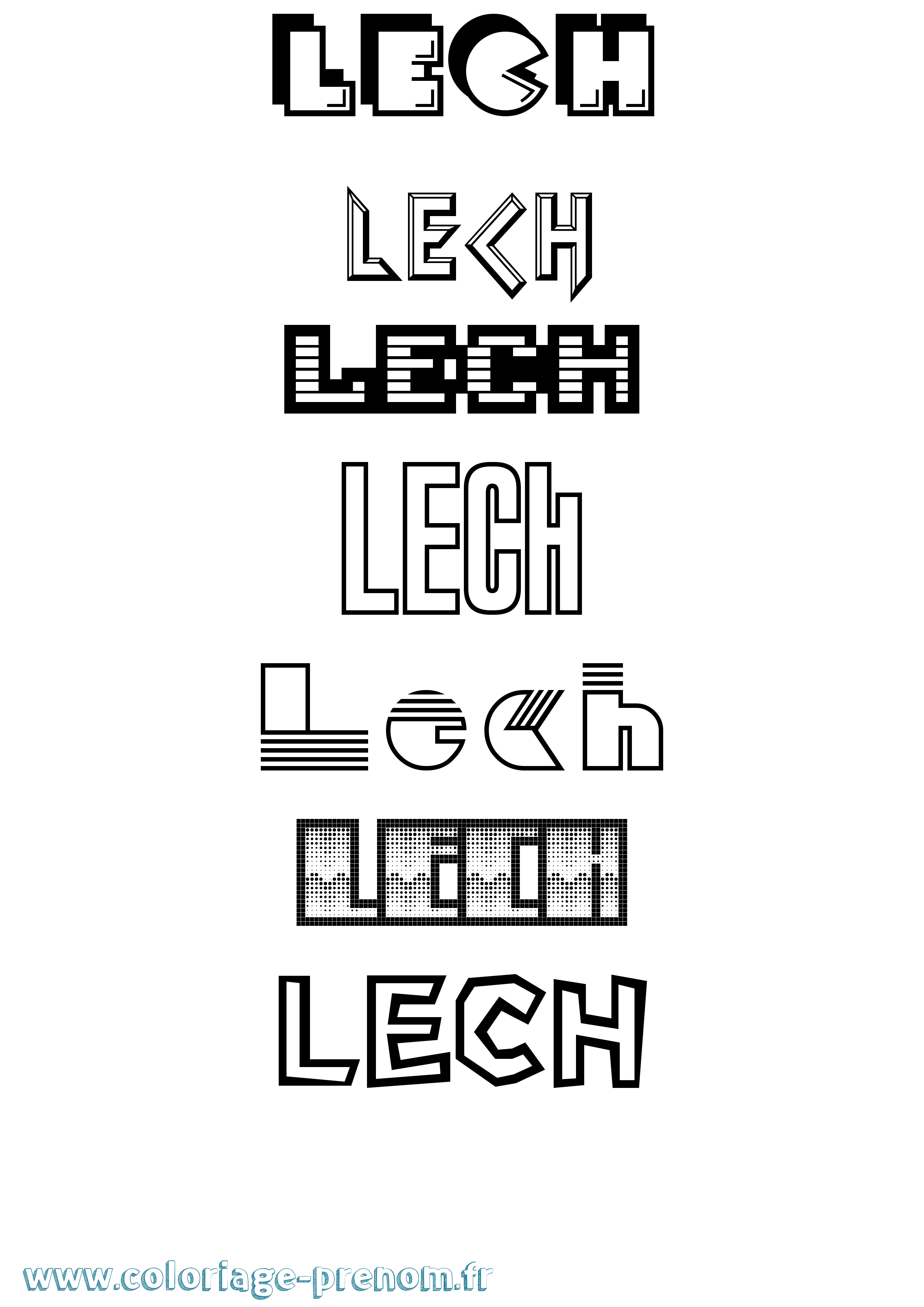 Coloriage Lech Jeux Vidéos Coloriage prénom Lech Jeux Vidéos