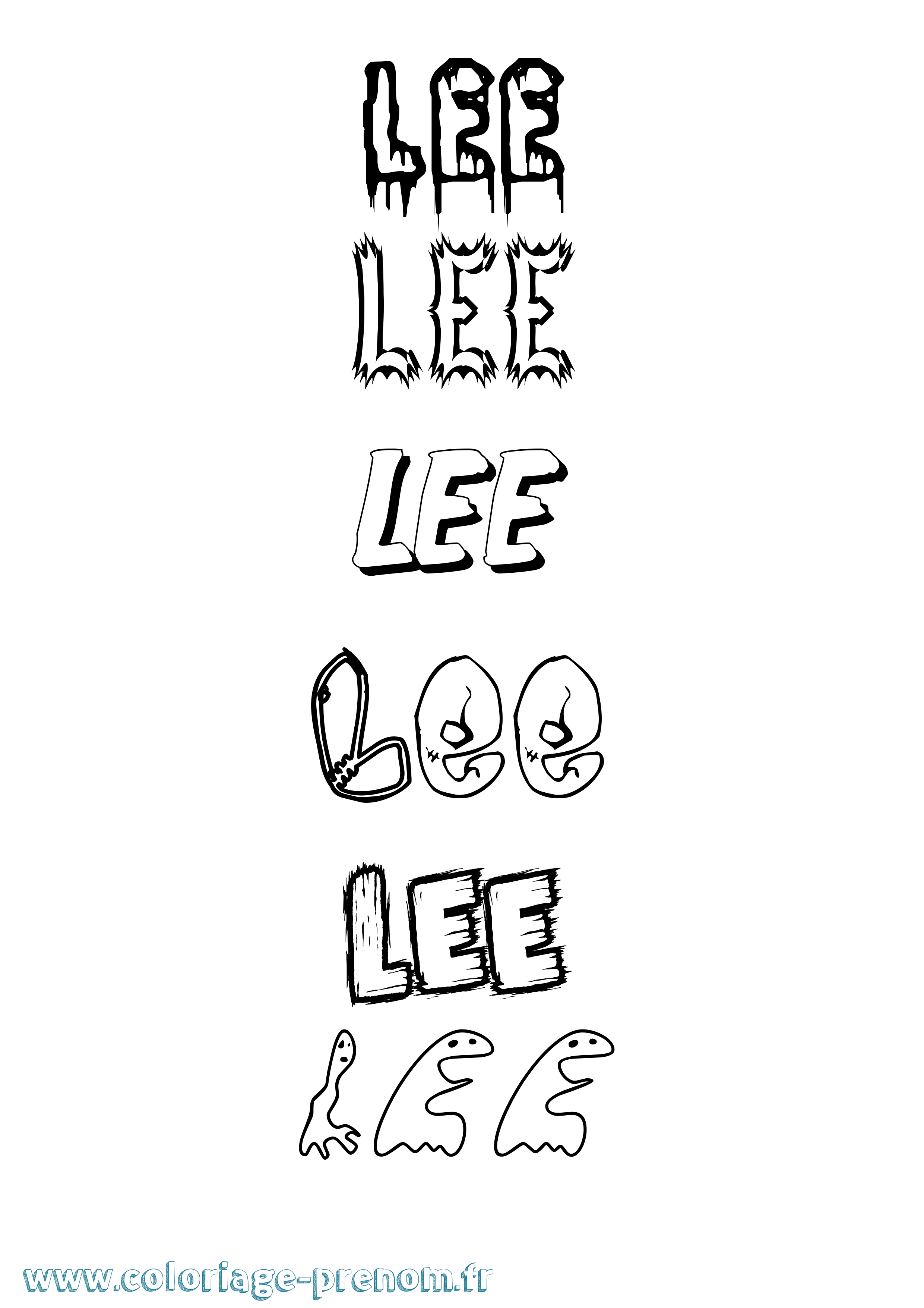 Coloriage Lee Frisson Coloriage prénom Lee Frisson