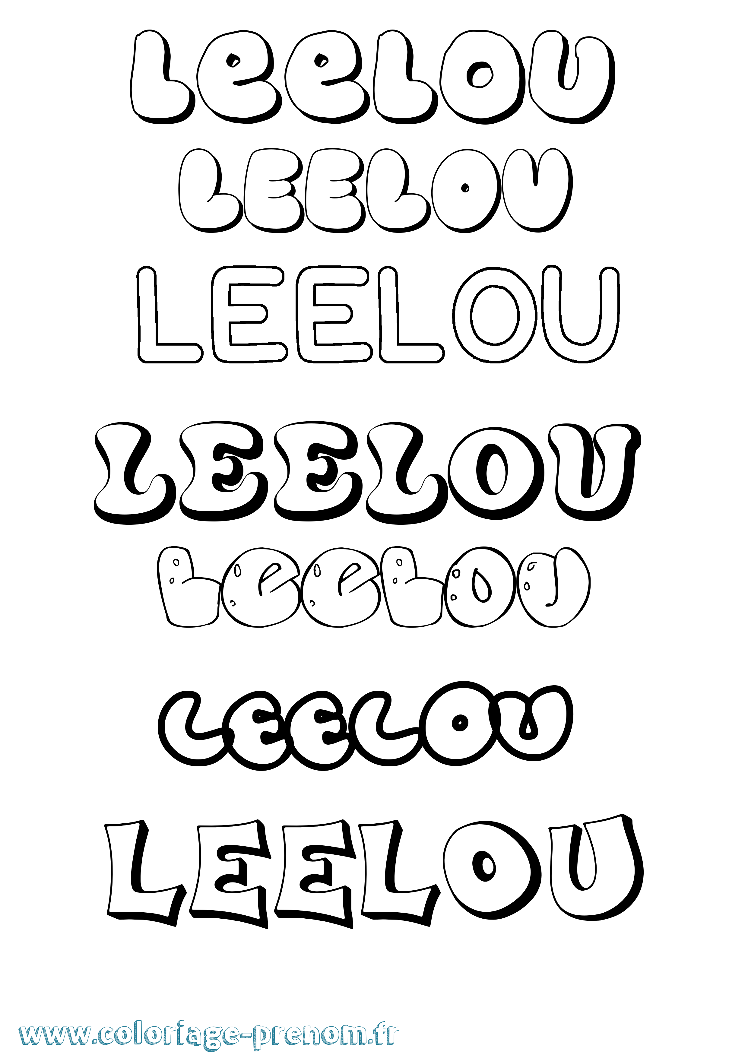 Coloriage prénom Leelou
