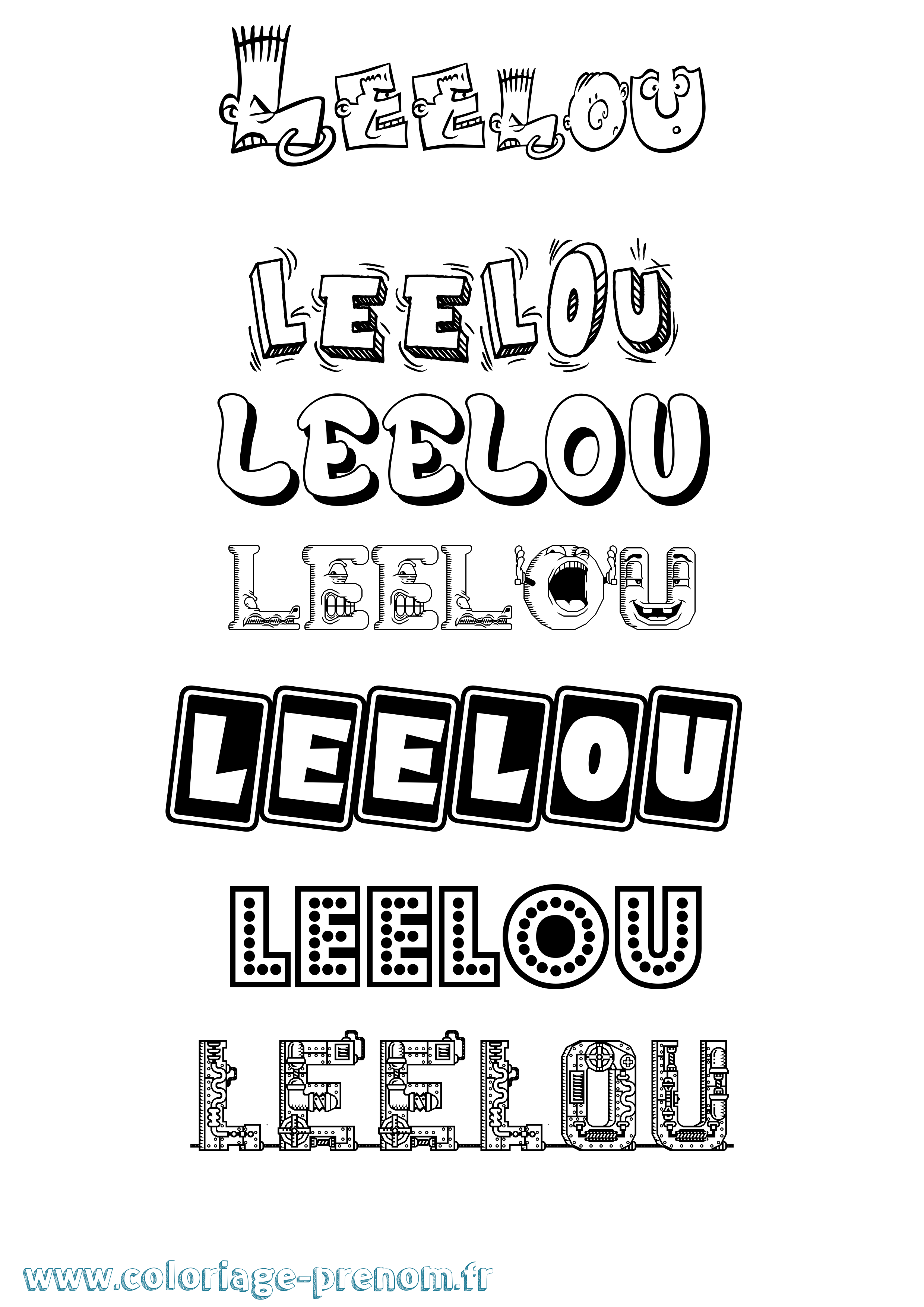 Coloriage prénom Leelou