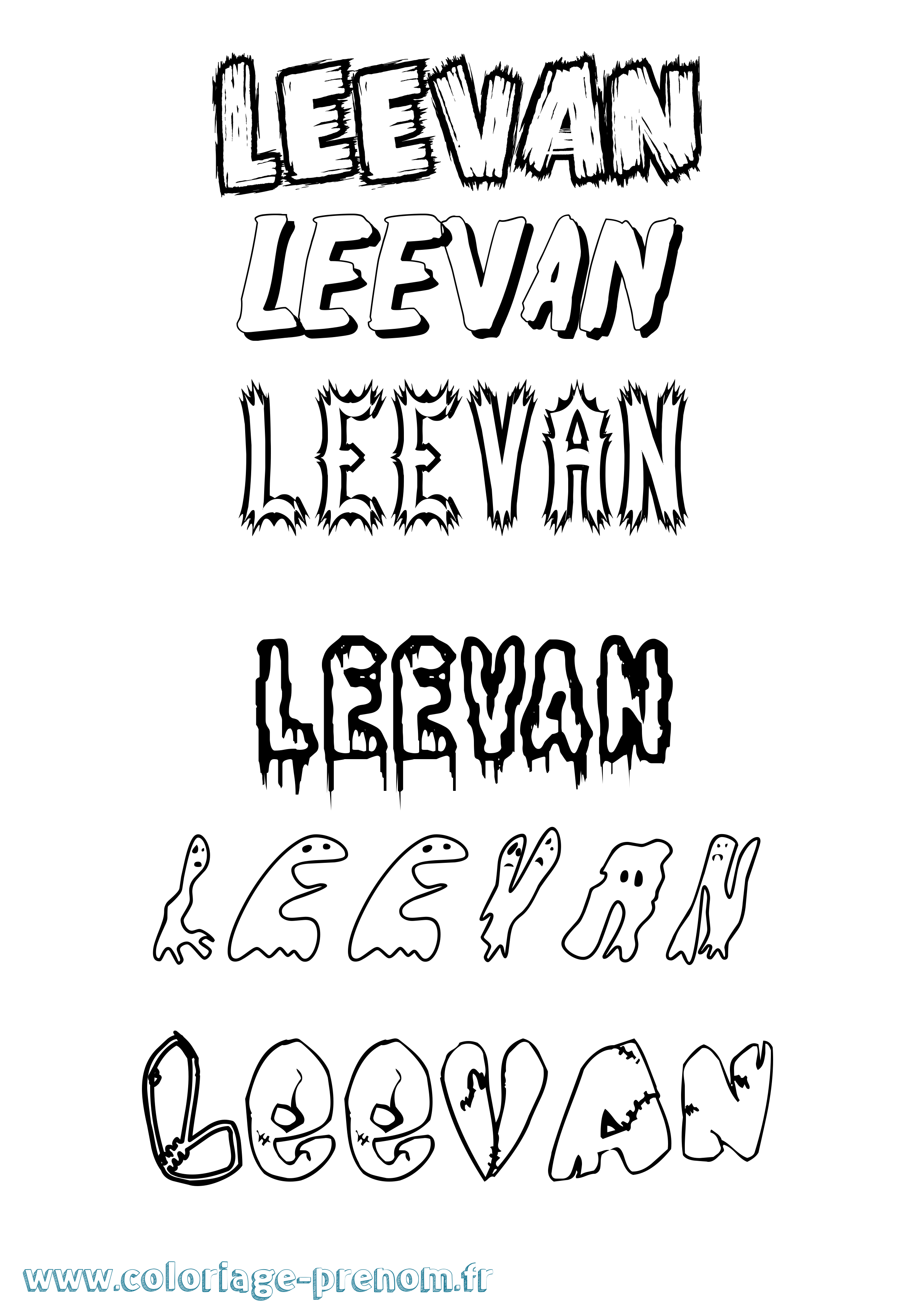 Coloriage prénom Leevan Frisson
