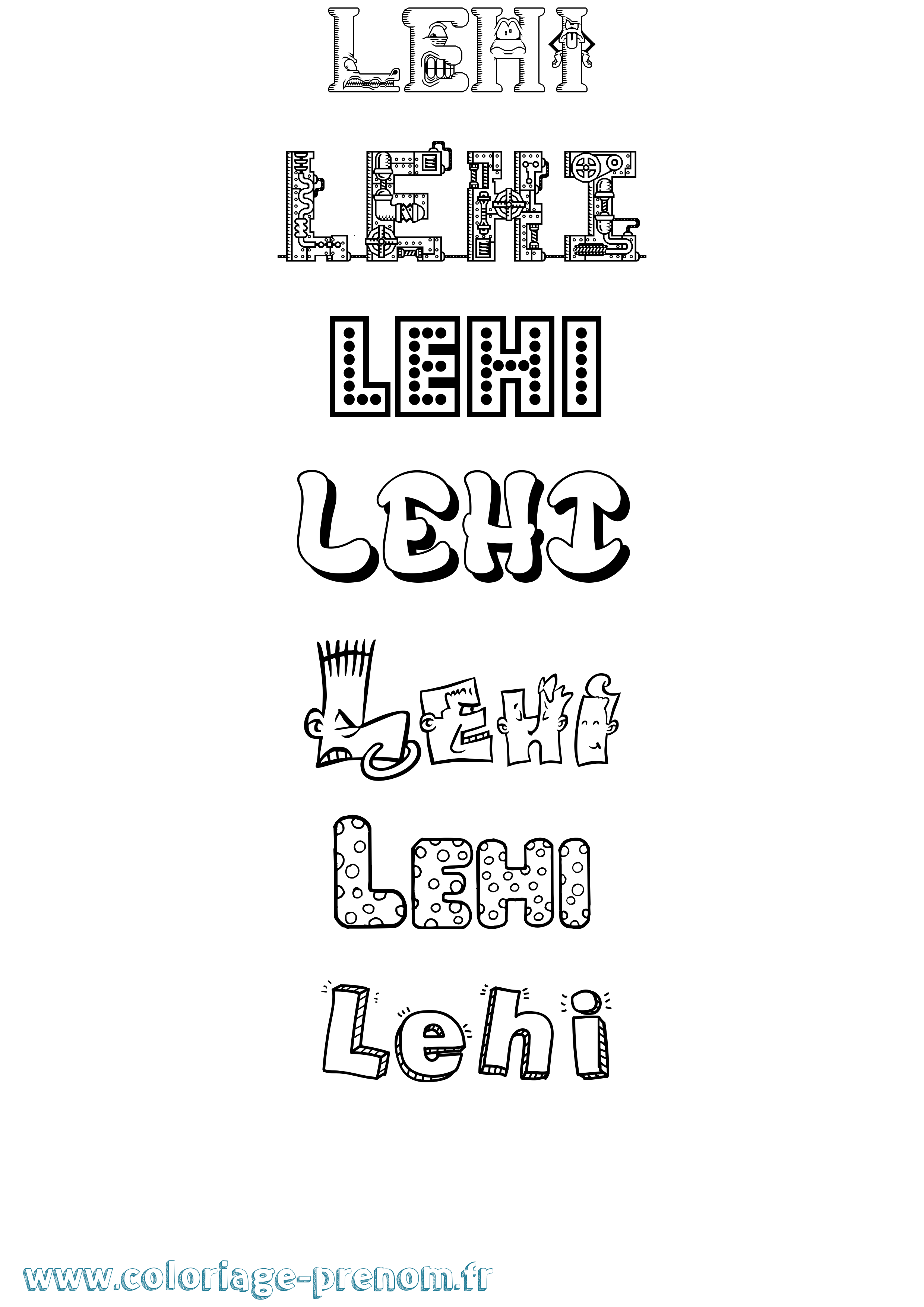 Coloriage Lehi Fun Coloriage prénom Lehi Fun