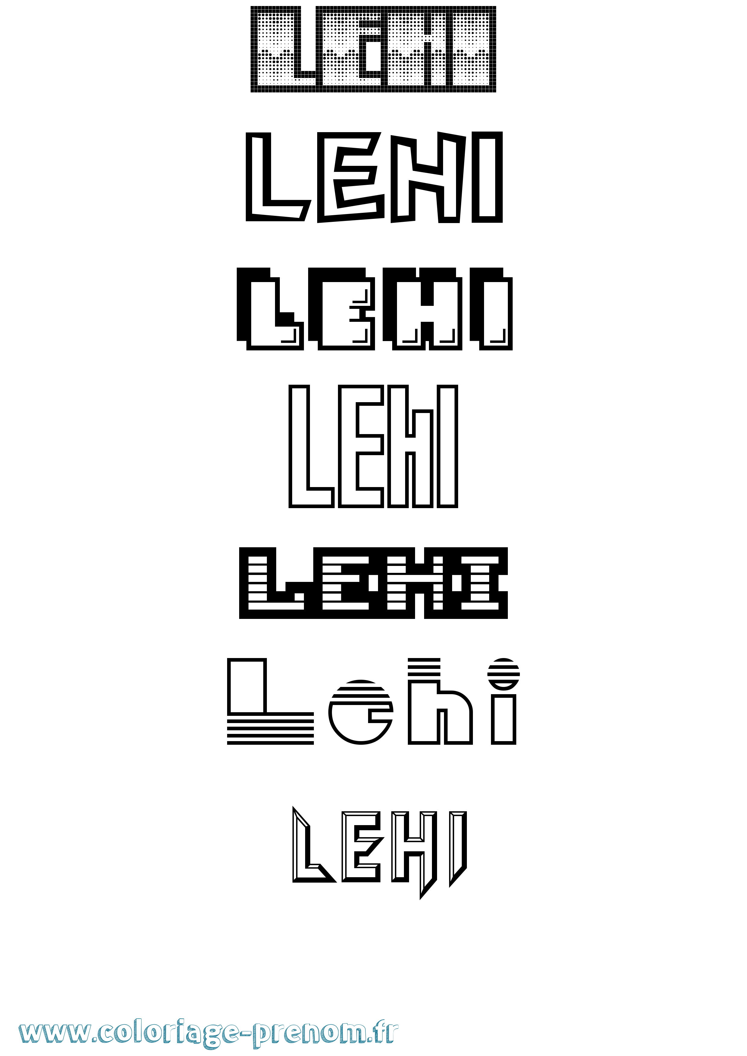 Coloriage Lehi Jeux Vidéos Coloriage prénom Lehi Jeux Vidéos