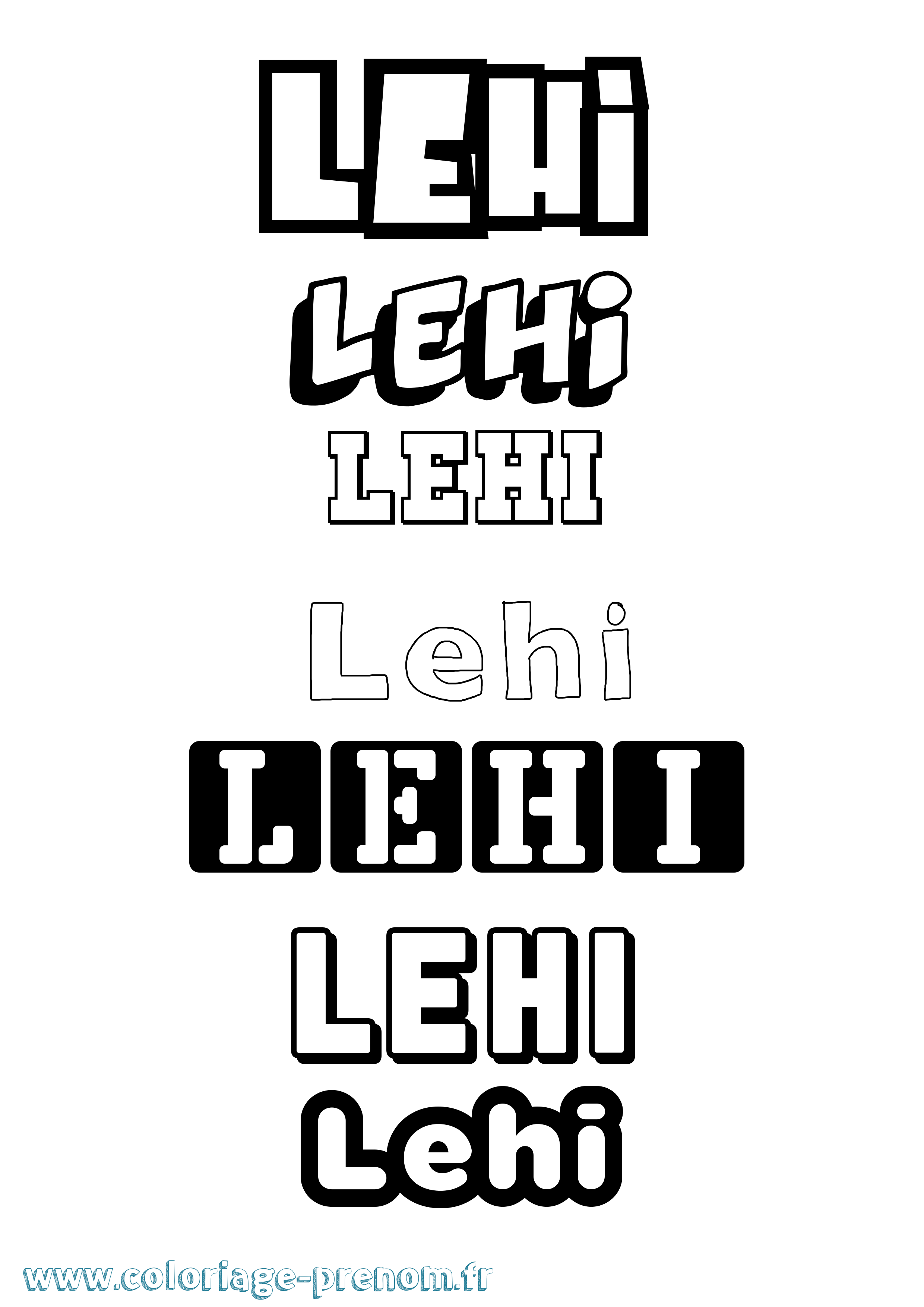 Coloriage Lehi Simple Coloriage prénom Lehi Simple