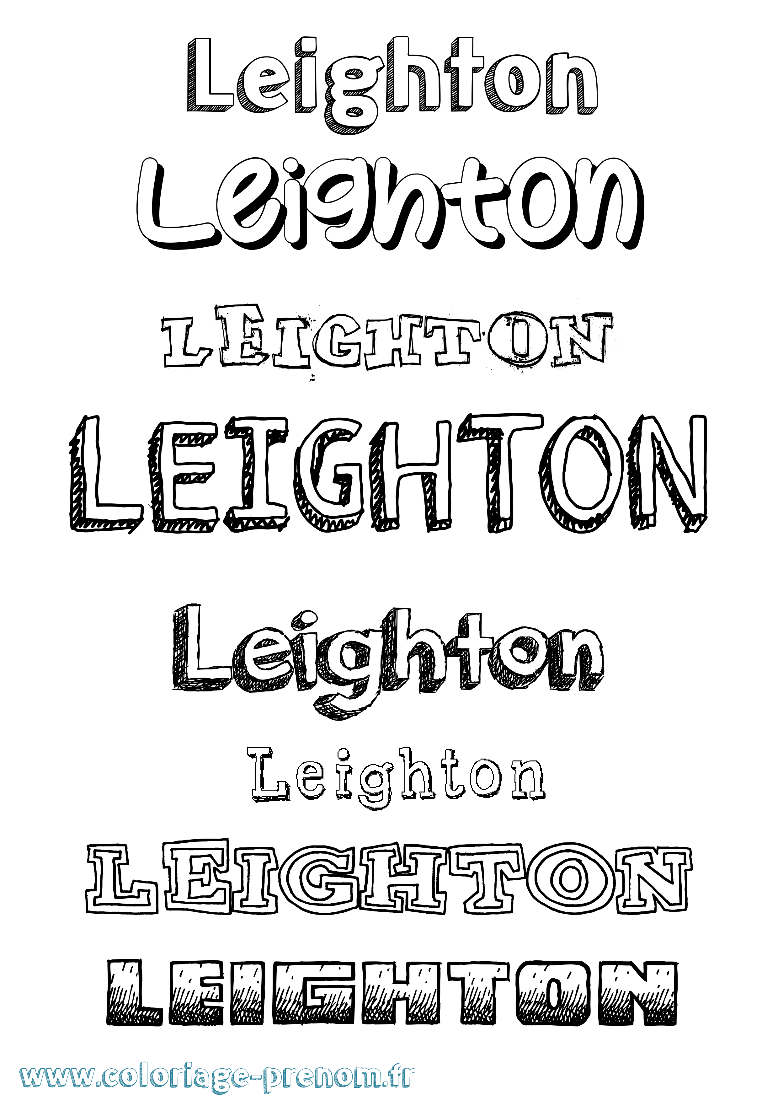 Coloriage Leighton Dessiné Coloriage prénom Leighton Dessiné