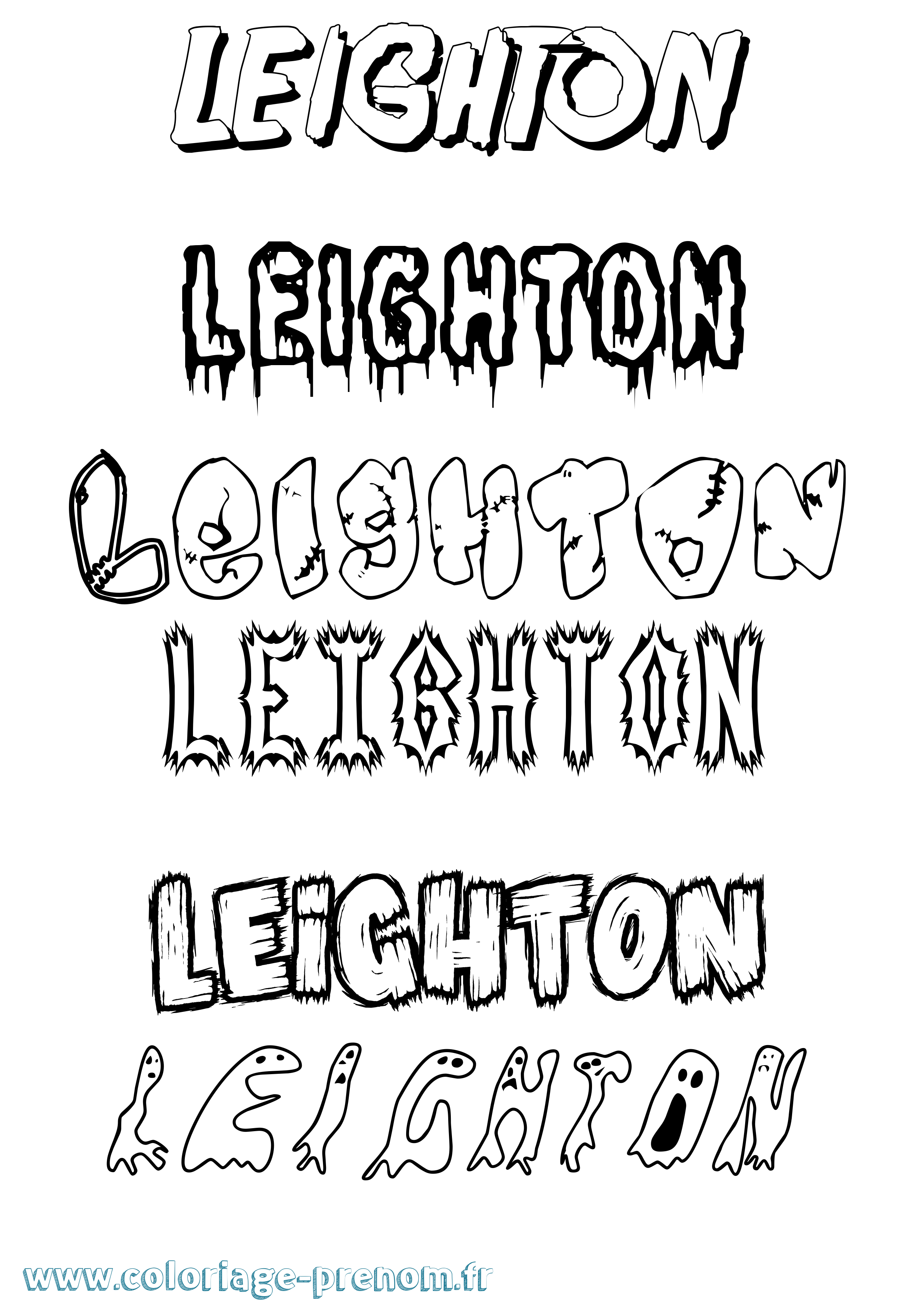 Coloriage Leighton Frisson Coloriage prénom Leighton Frisson