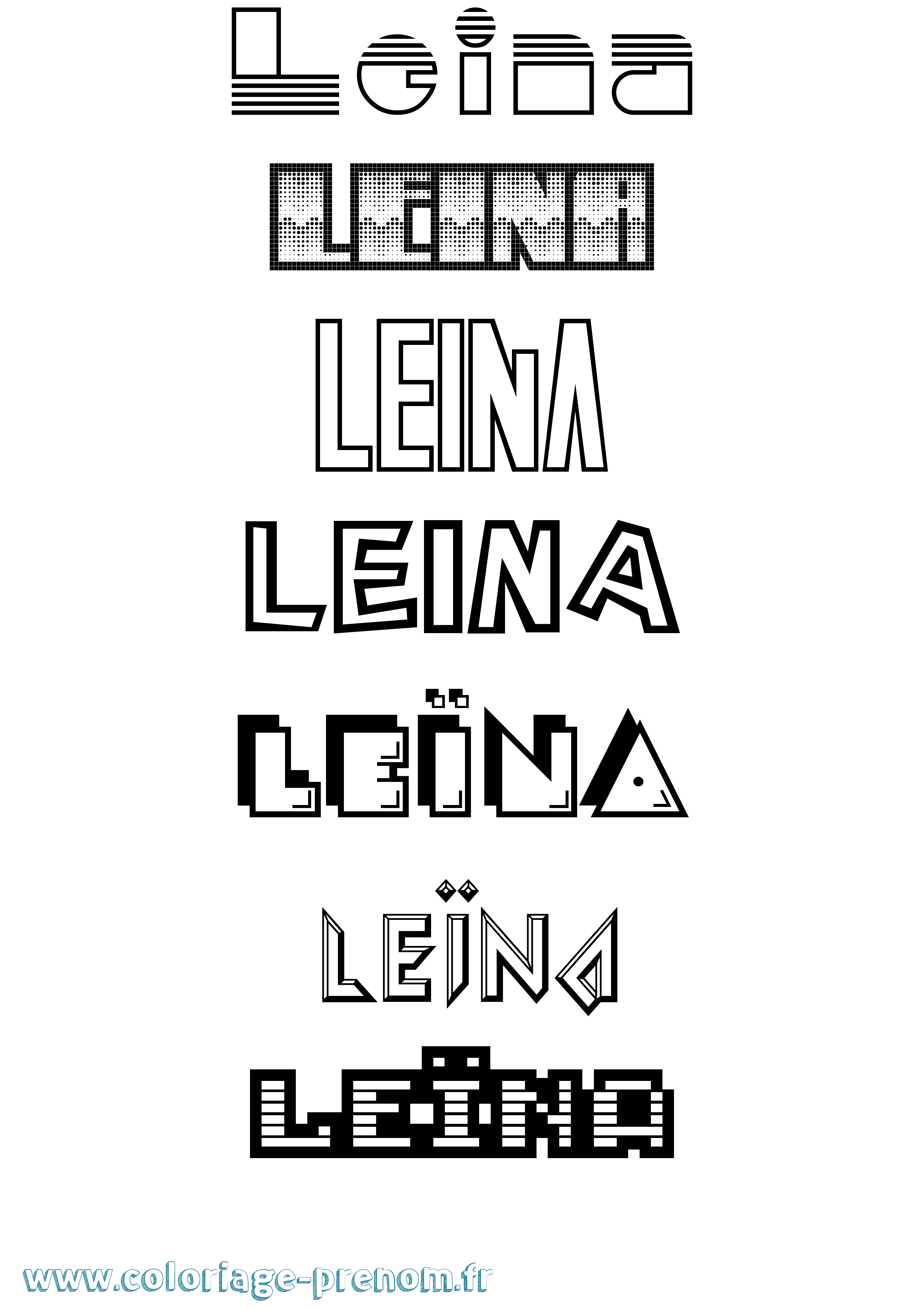 Coloriage Leïna Jeux Vidéos Coloriage prénom Leïna Jeux Vidéos