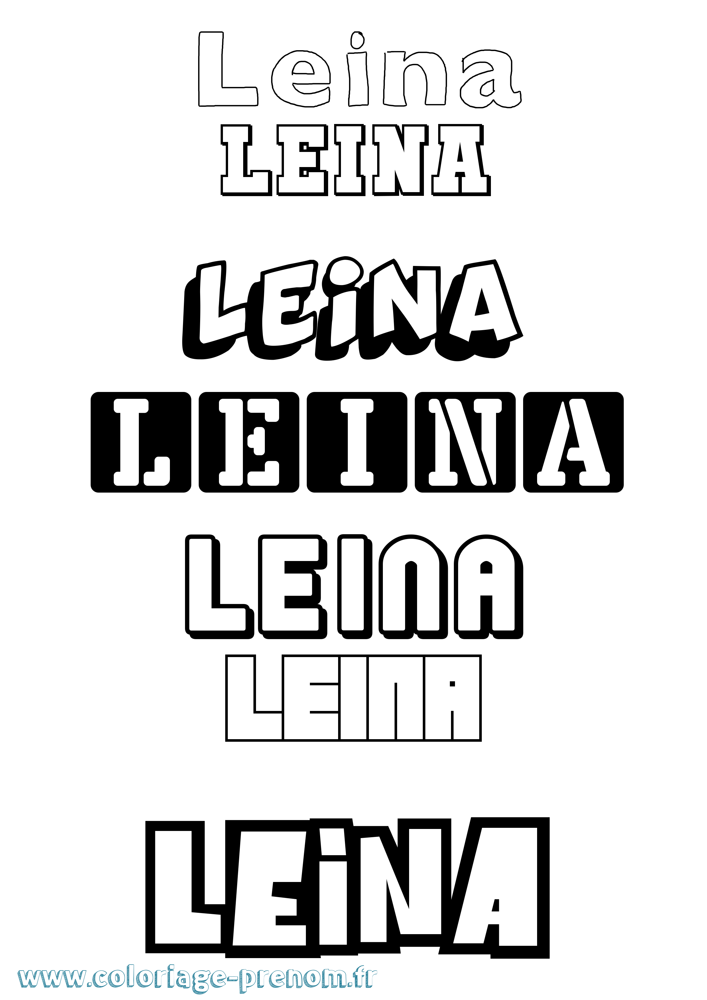 Coloriage Leïna Simple Coloriage prénom Leïna Simple