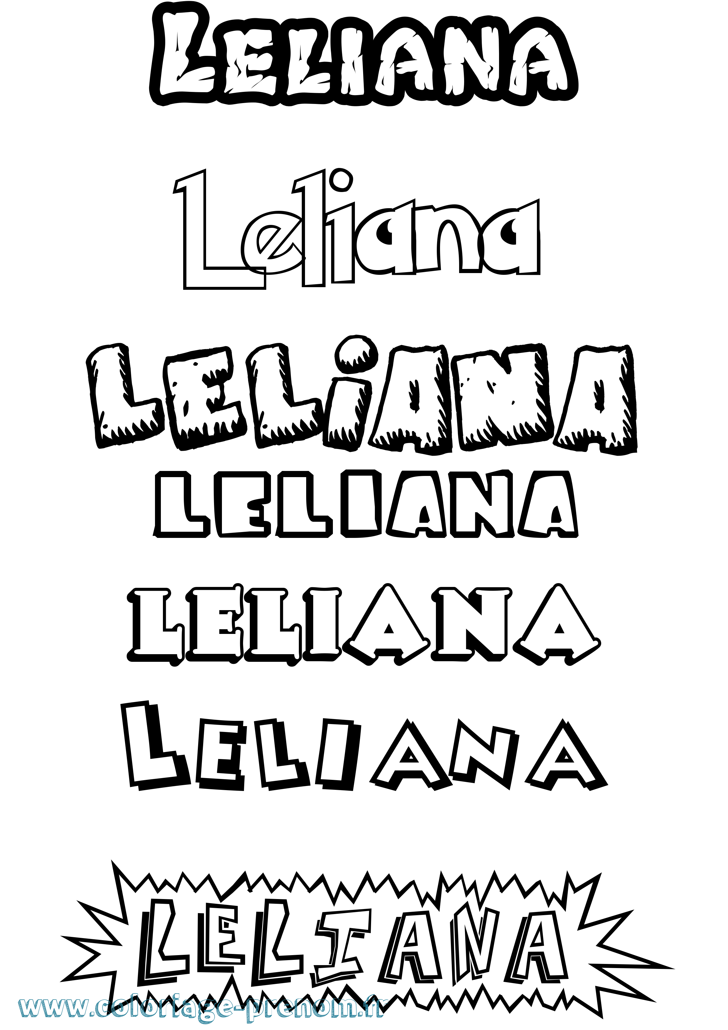 Coloriage Leliana Dessin Animé Coloriage prénom Leliana Dessin Animé