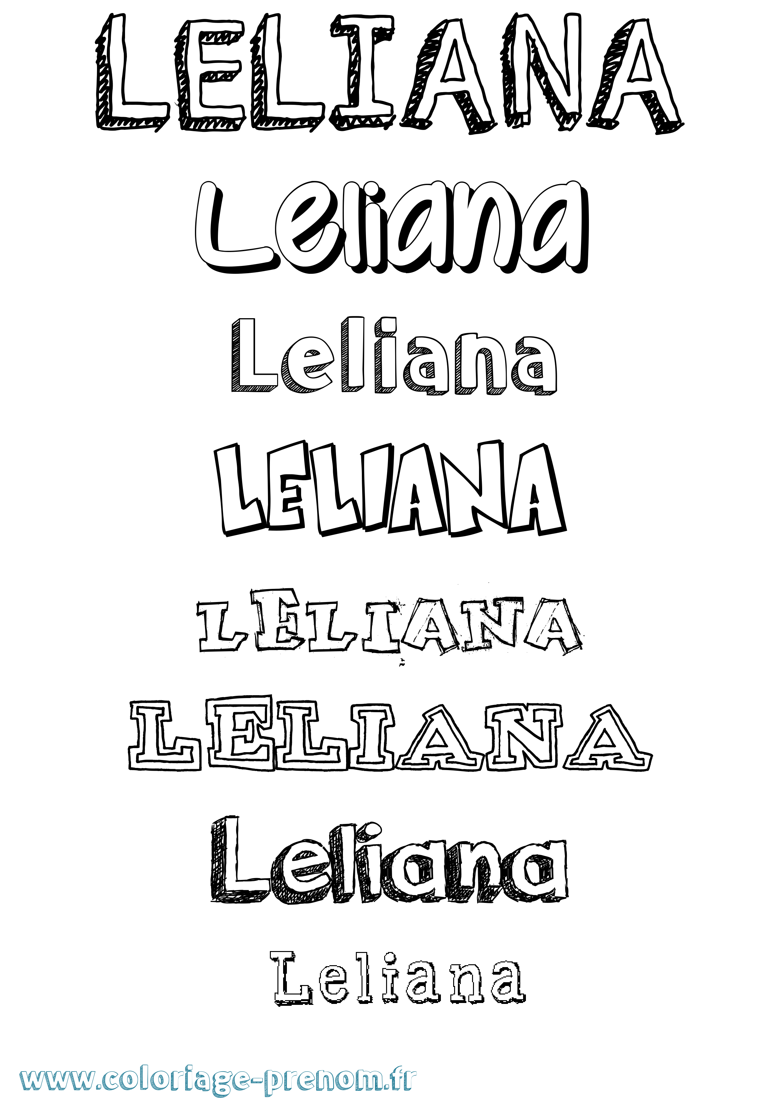 Coloriage Leliana Dessiné Coloriage prénom Leliana Dessiné