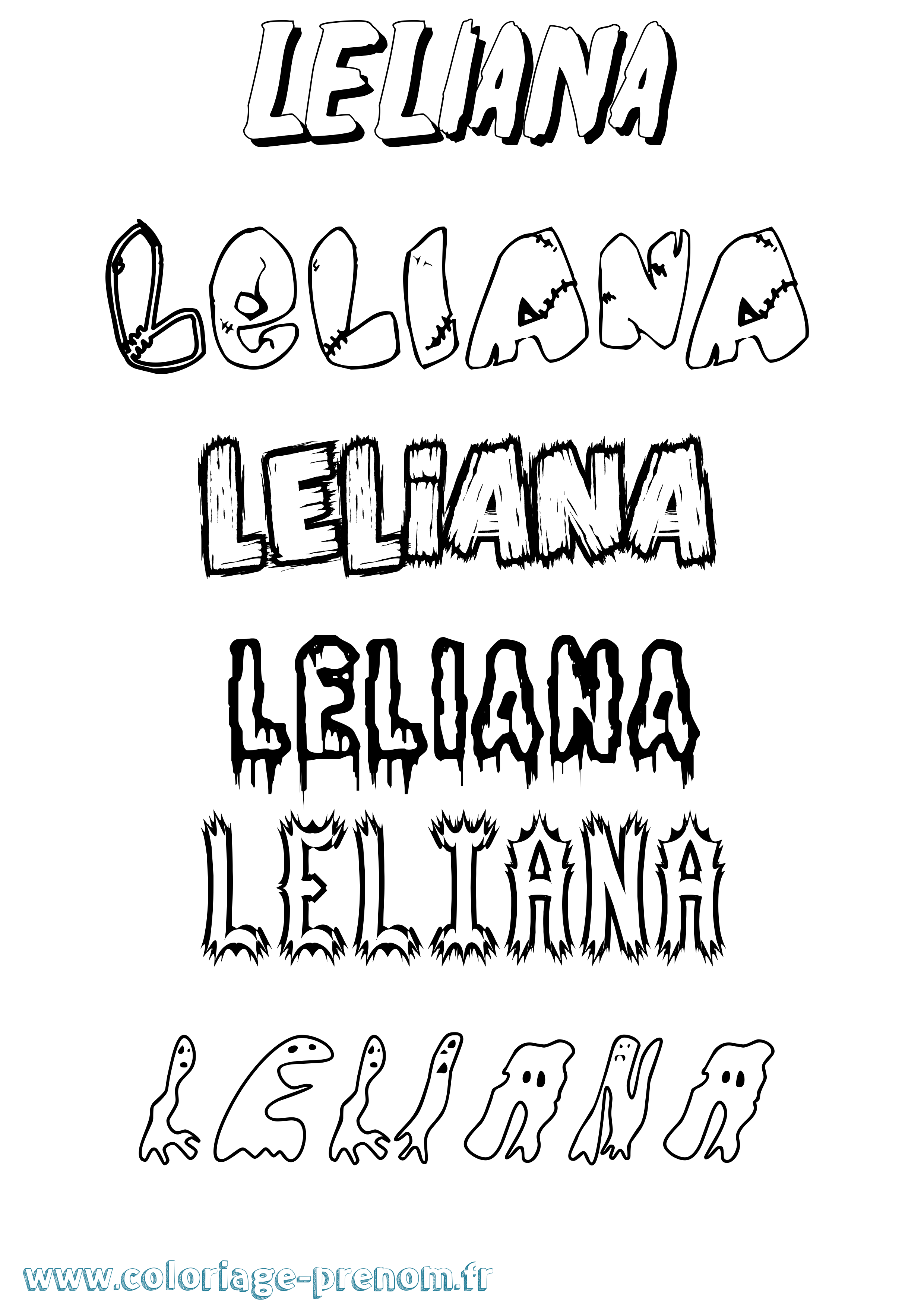 Coloriage Leliana Frisson Coloriage prénom Leliana Frisson