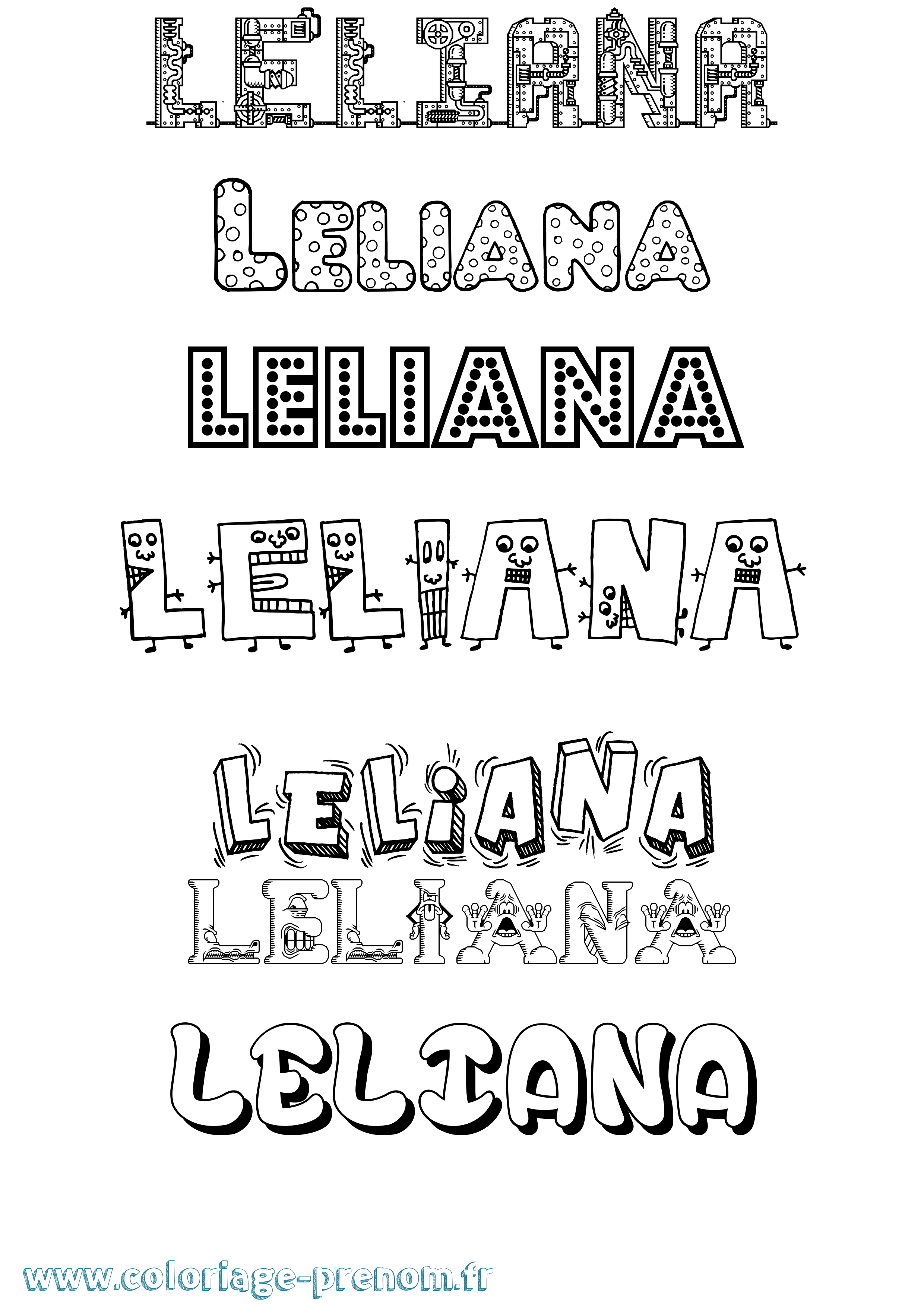 Coloriage prénom Leliana Fun