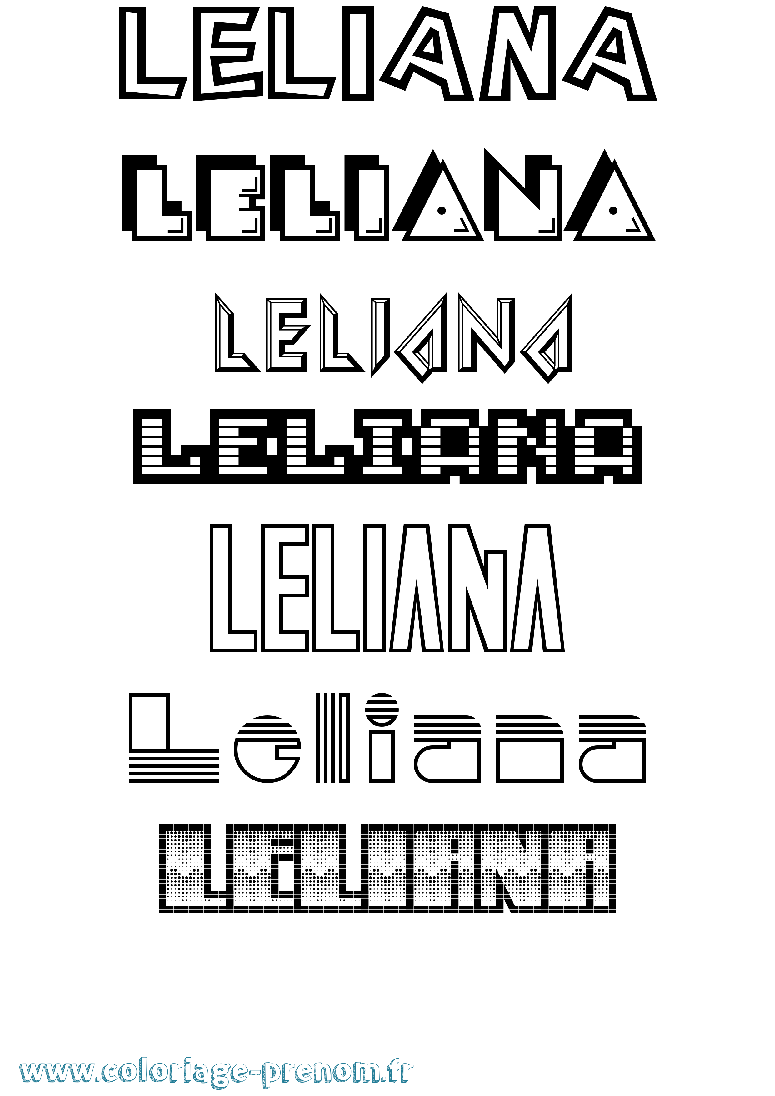 Coloriage Leliana Jeux Vidéos Coloriage prénom Leliana Jeux Vidéos