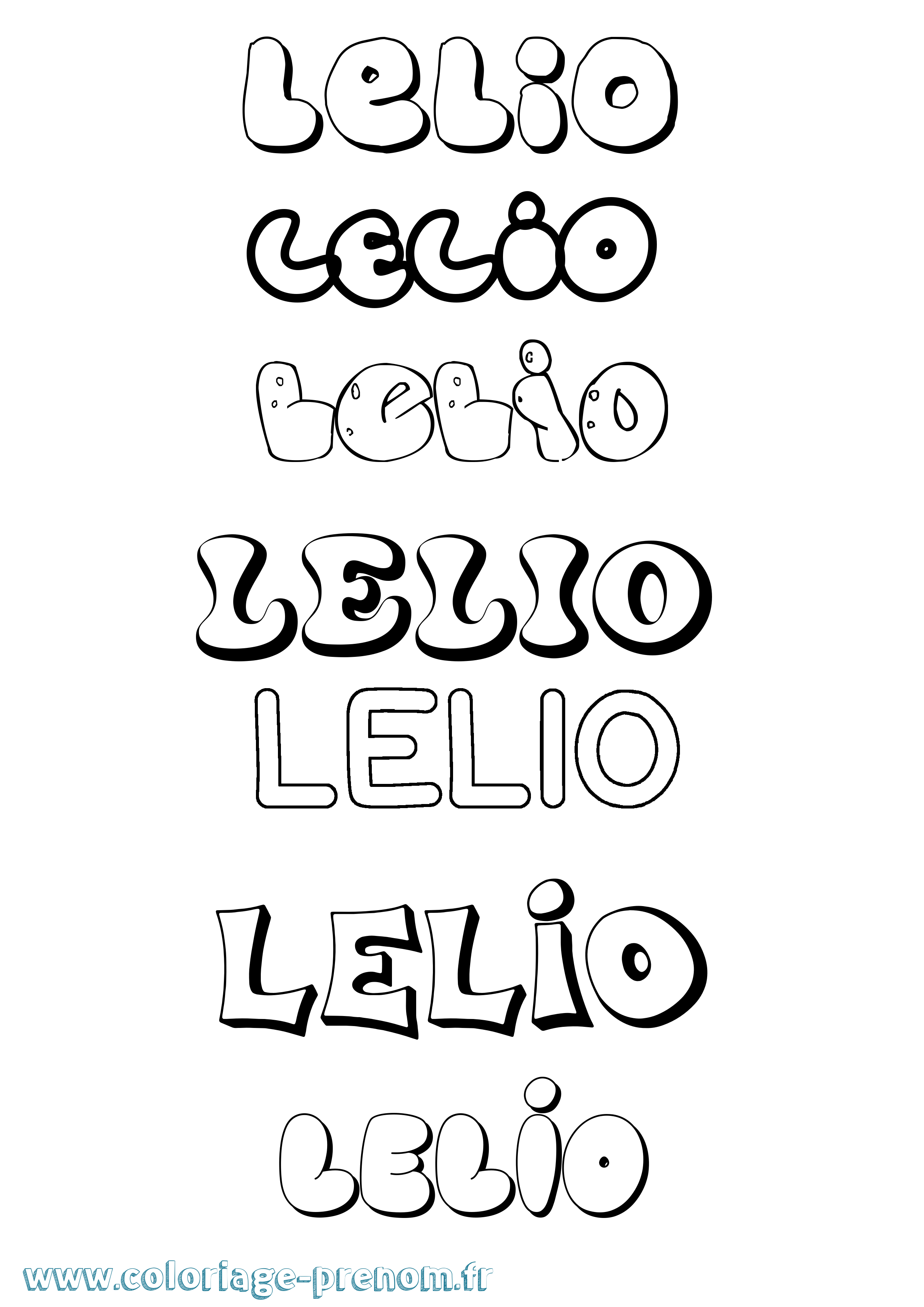 Coloriage prénom Lelio Bubble