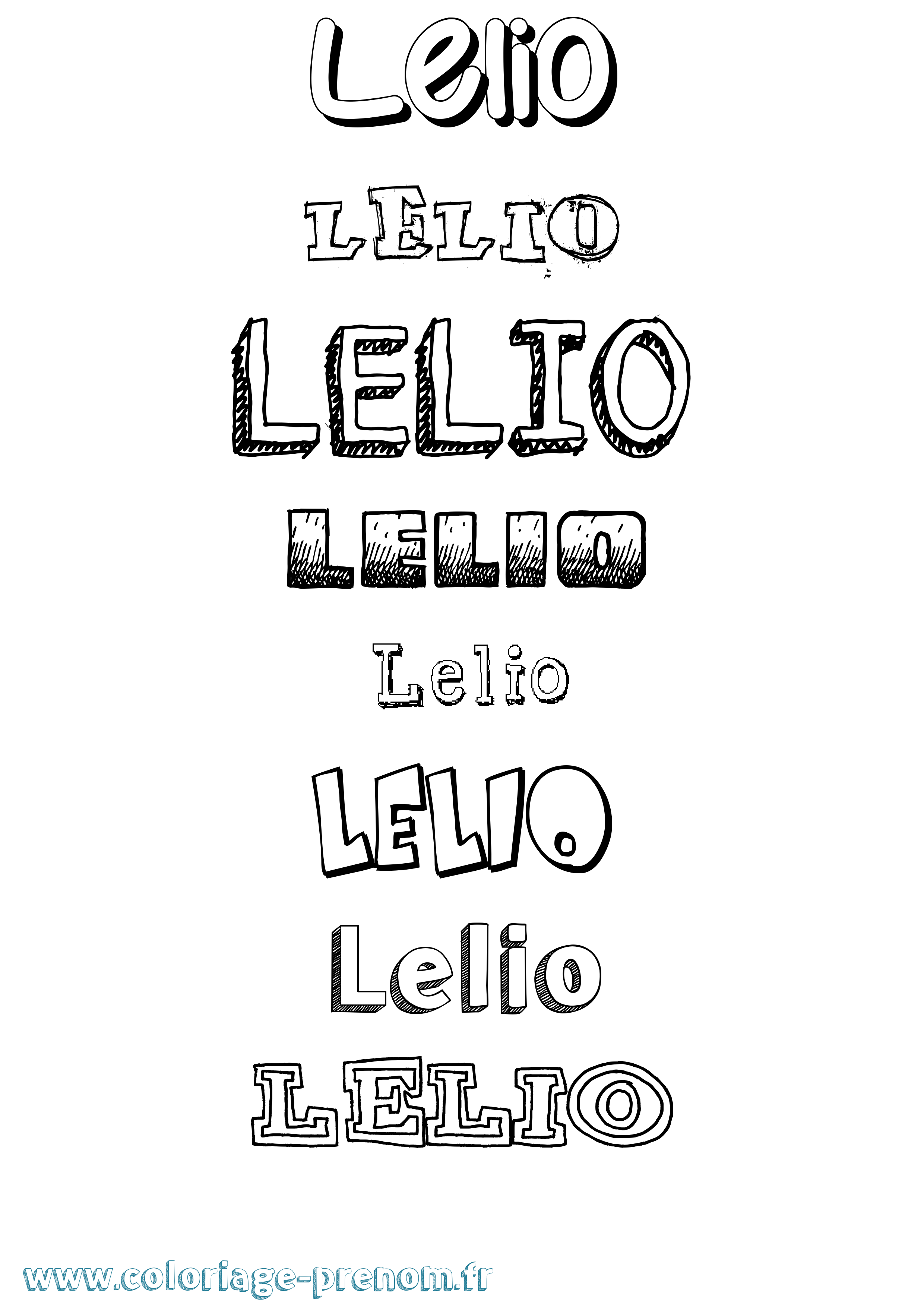 Coloriage prénom Lelio Dessiné