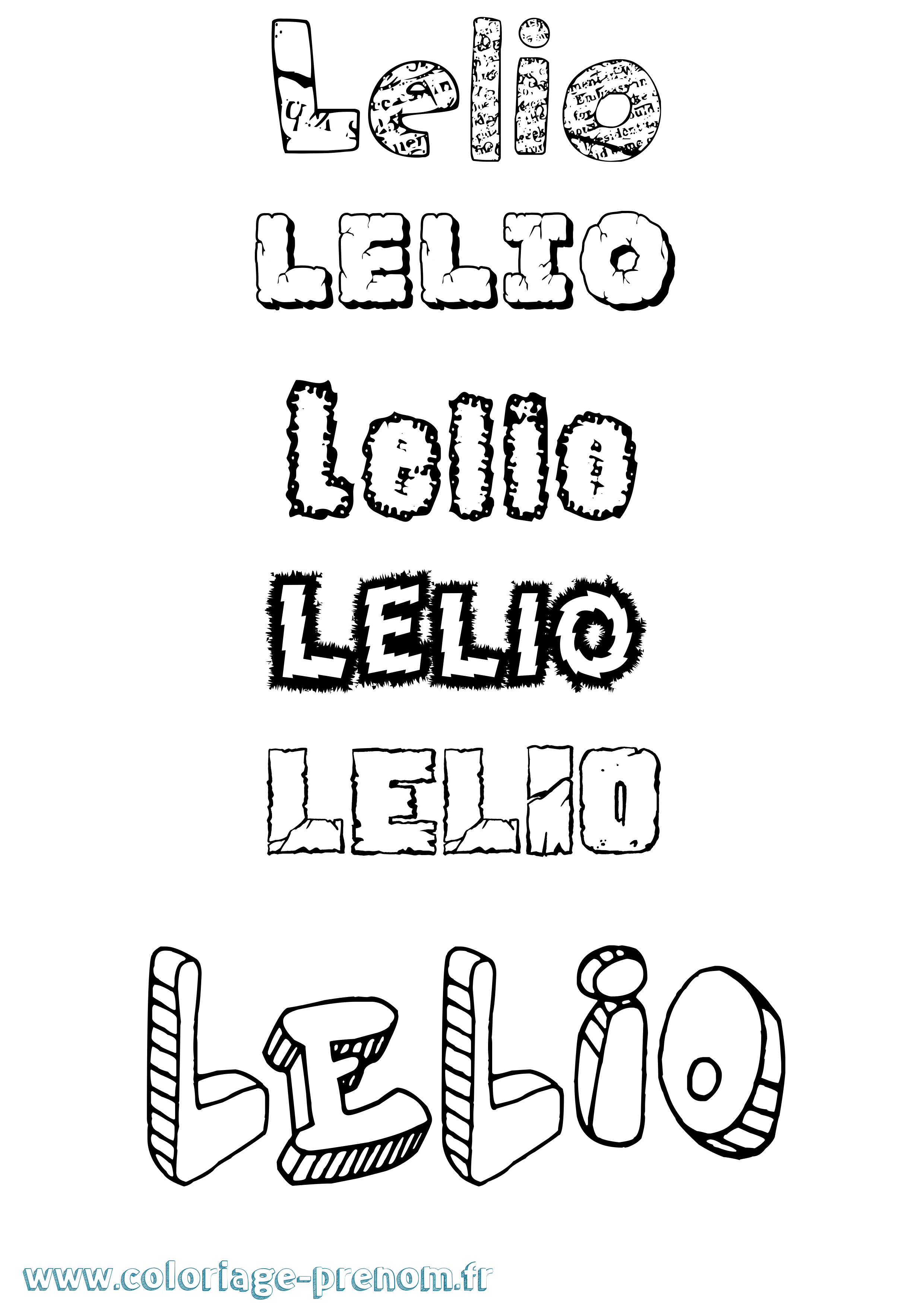 Coloriage prénom Lelio Destructuré