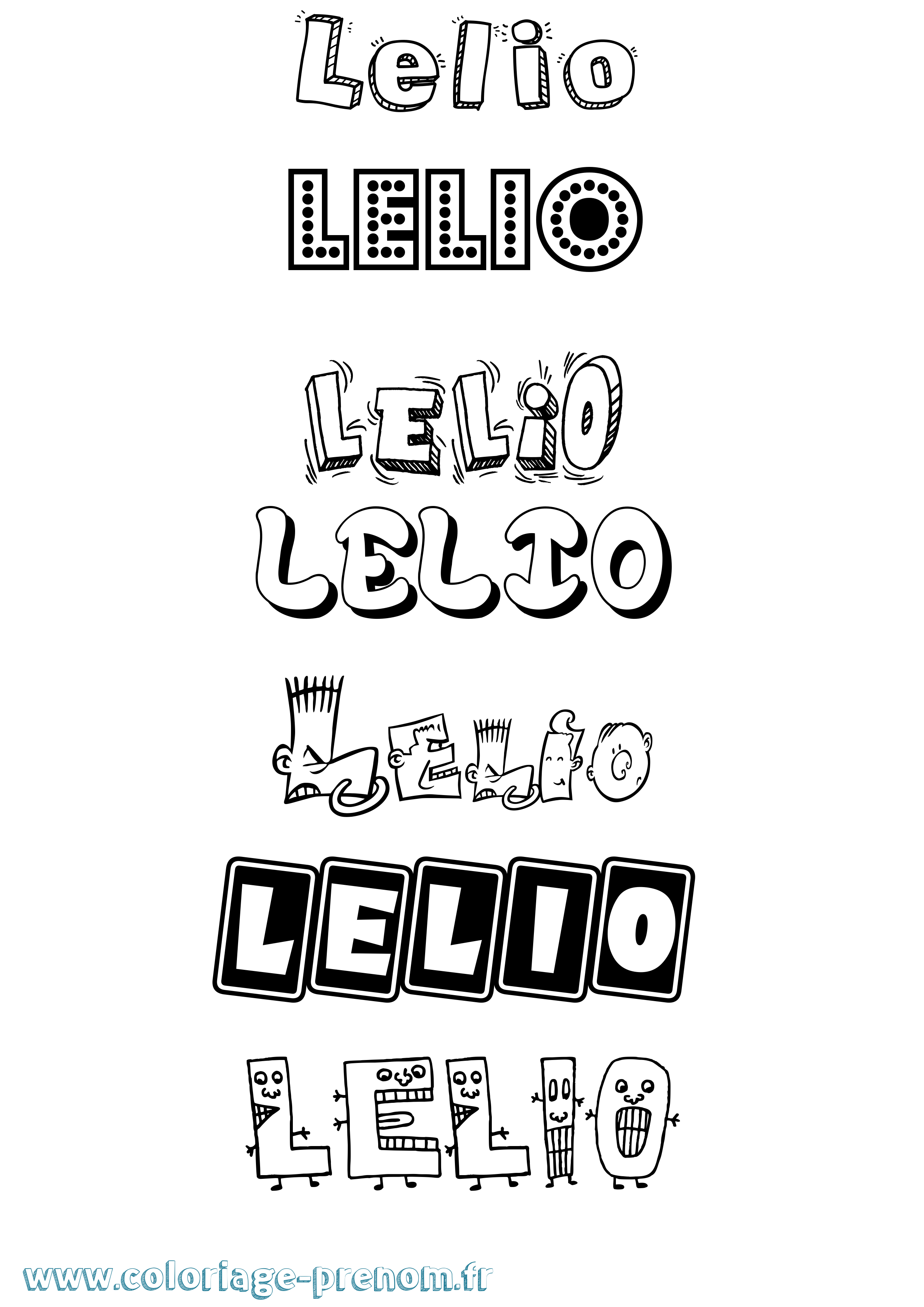 Coloriage prénom Lelio Fun