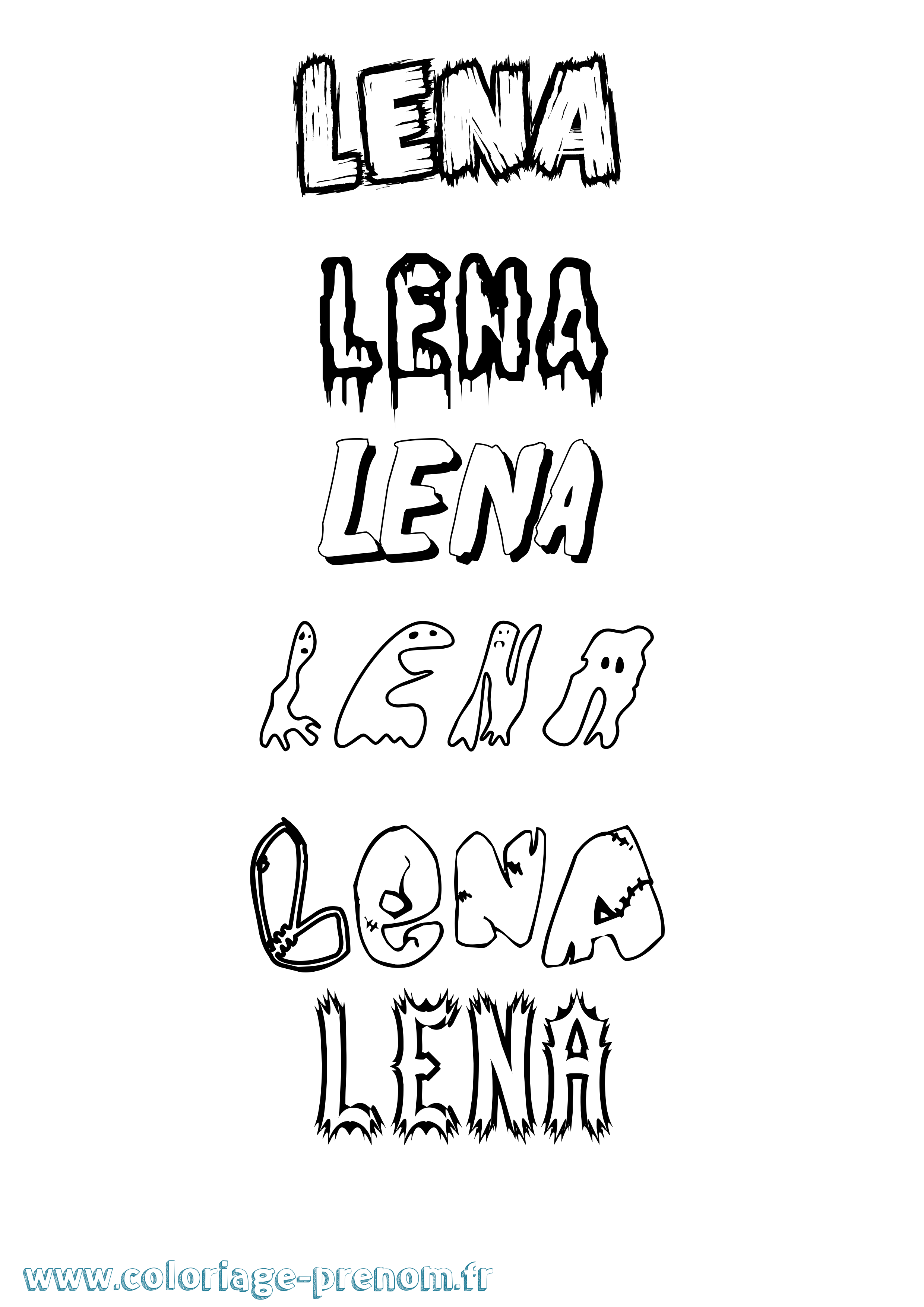 Coloriage prénom Lena Frisson