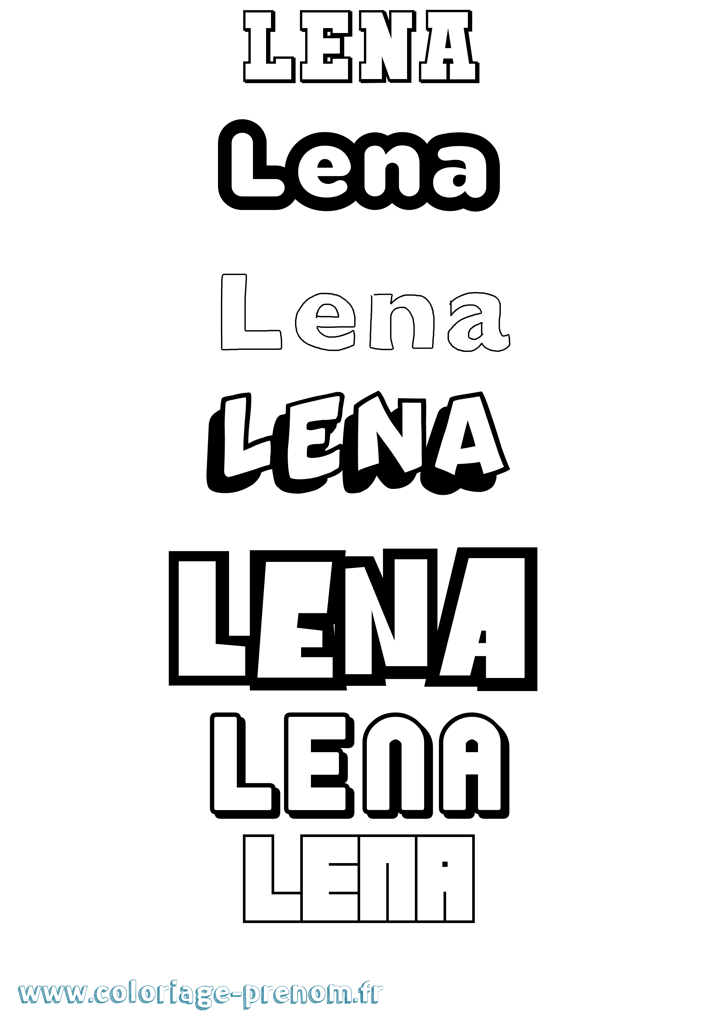 Coloriage prénom Lena Simple