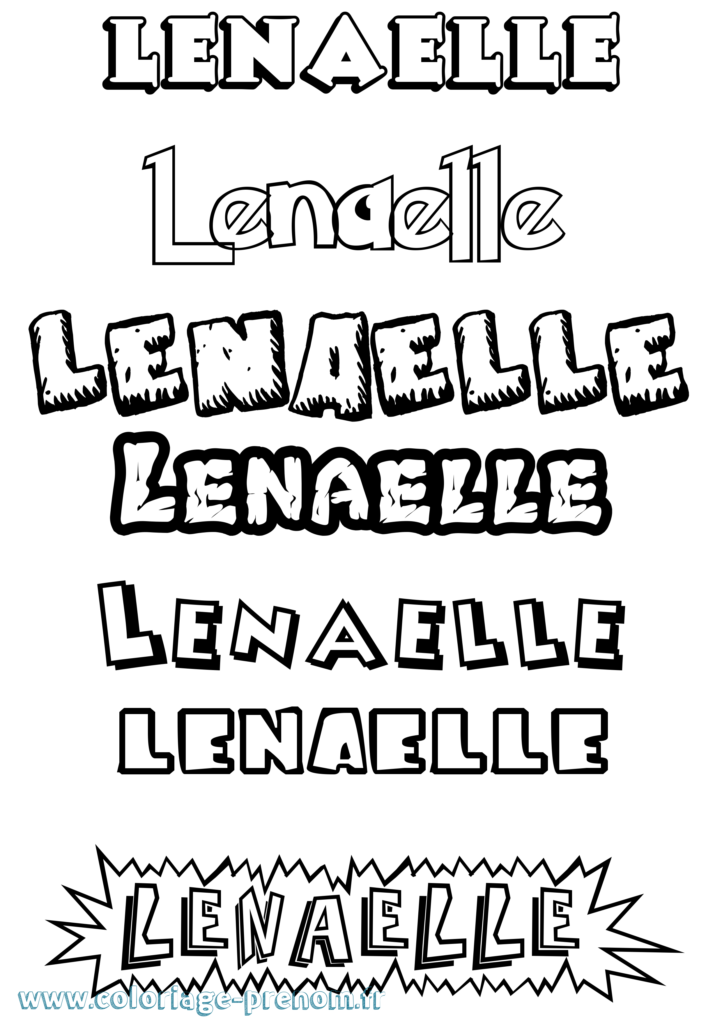 Coloriage Lenaelle Dessin Animé Coloriage prénom Lenaelle Dessin Animé