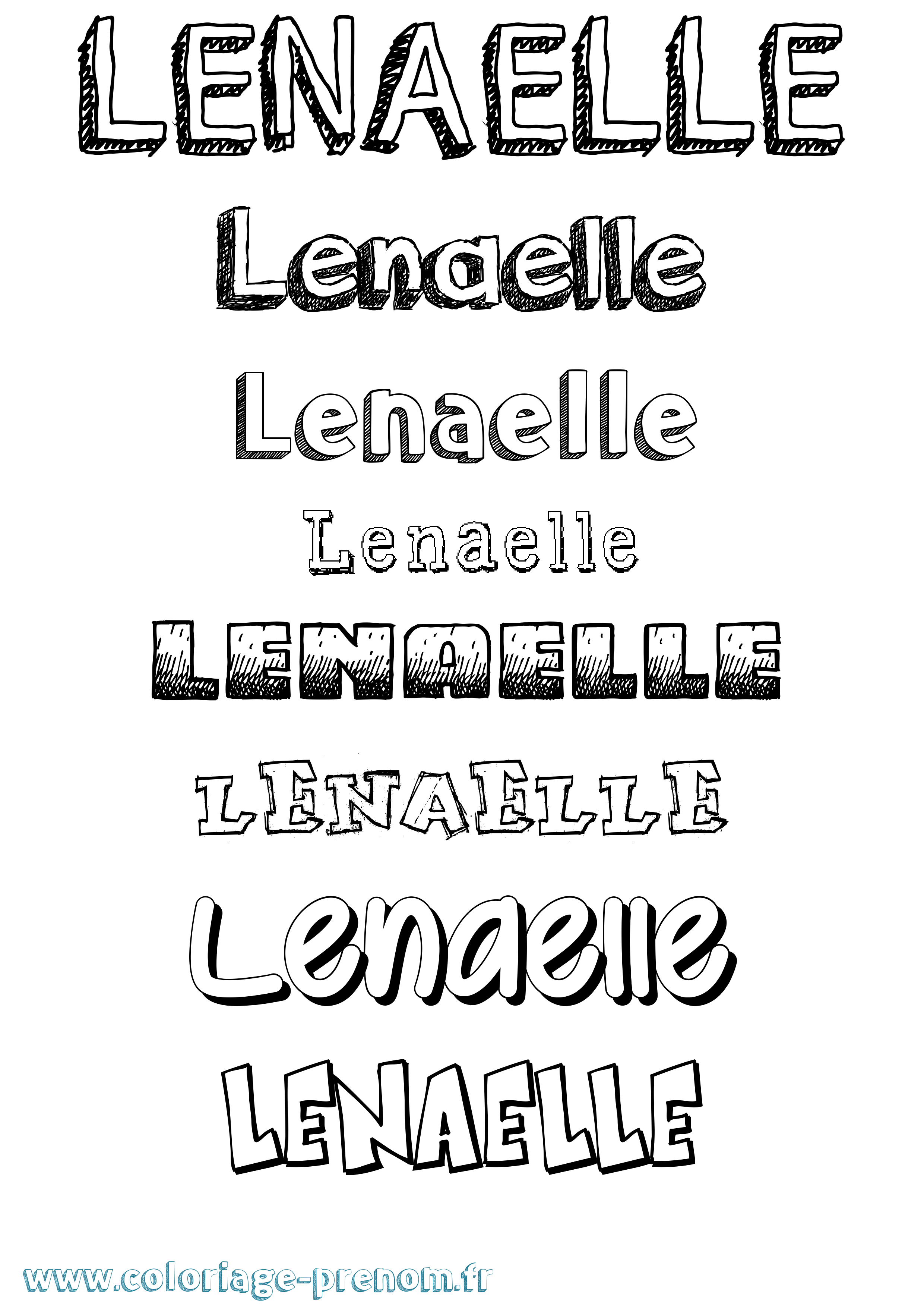 Coloriage Lenaelle Dessiné Coloriage prénom Lenaelle Dessiné