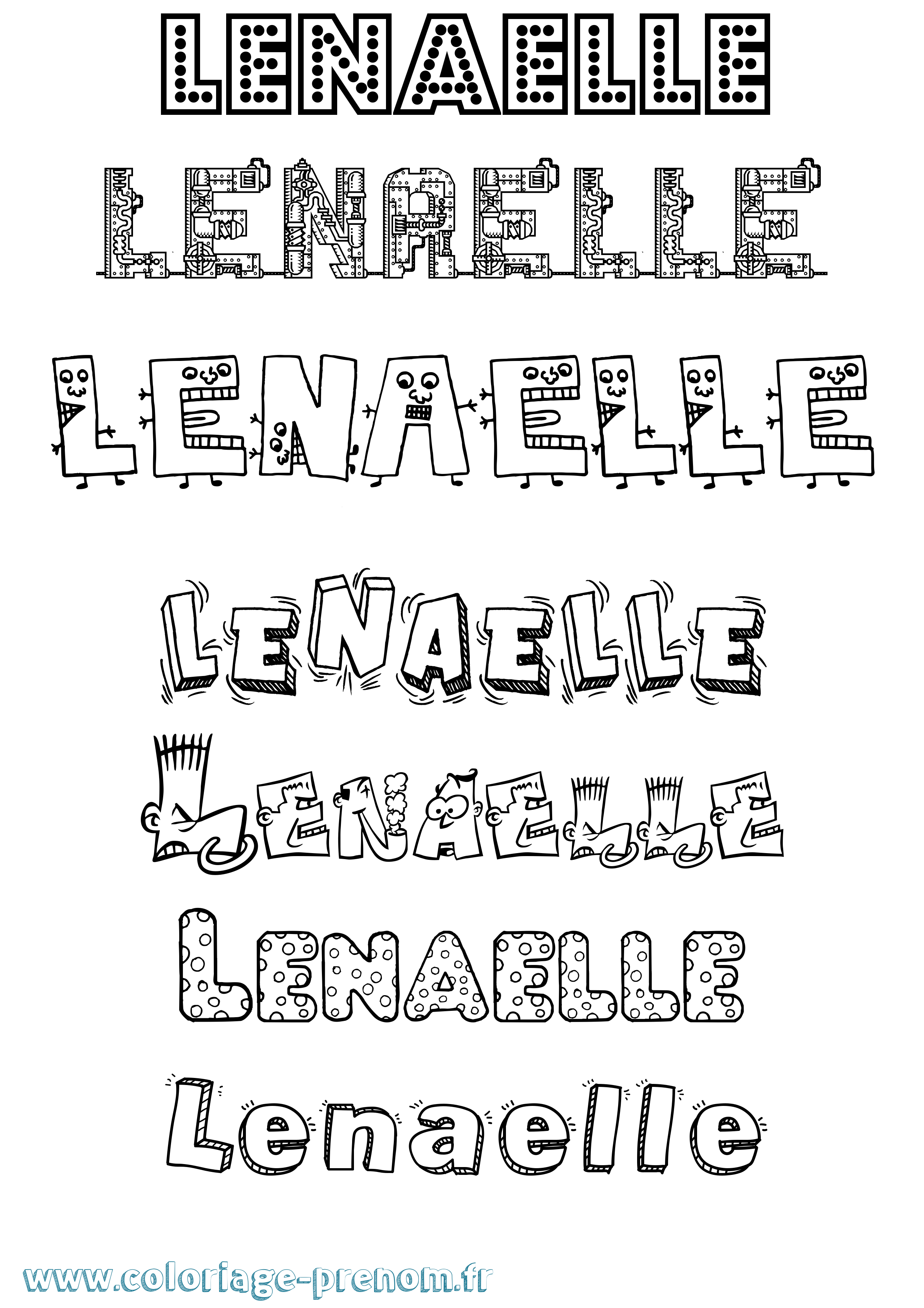 Coloriage Lenaelle Fun Coloriage prénom Lenaelle Fun