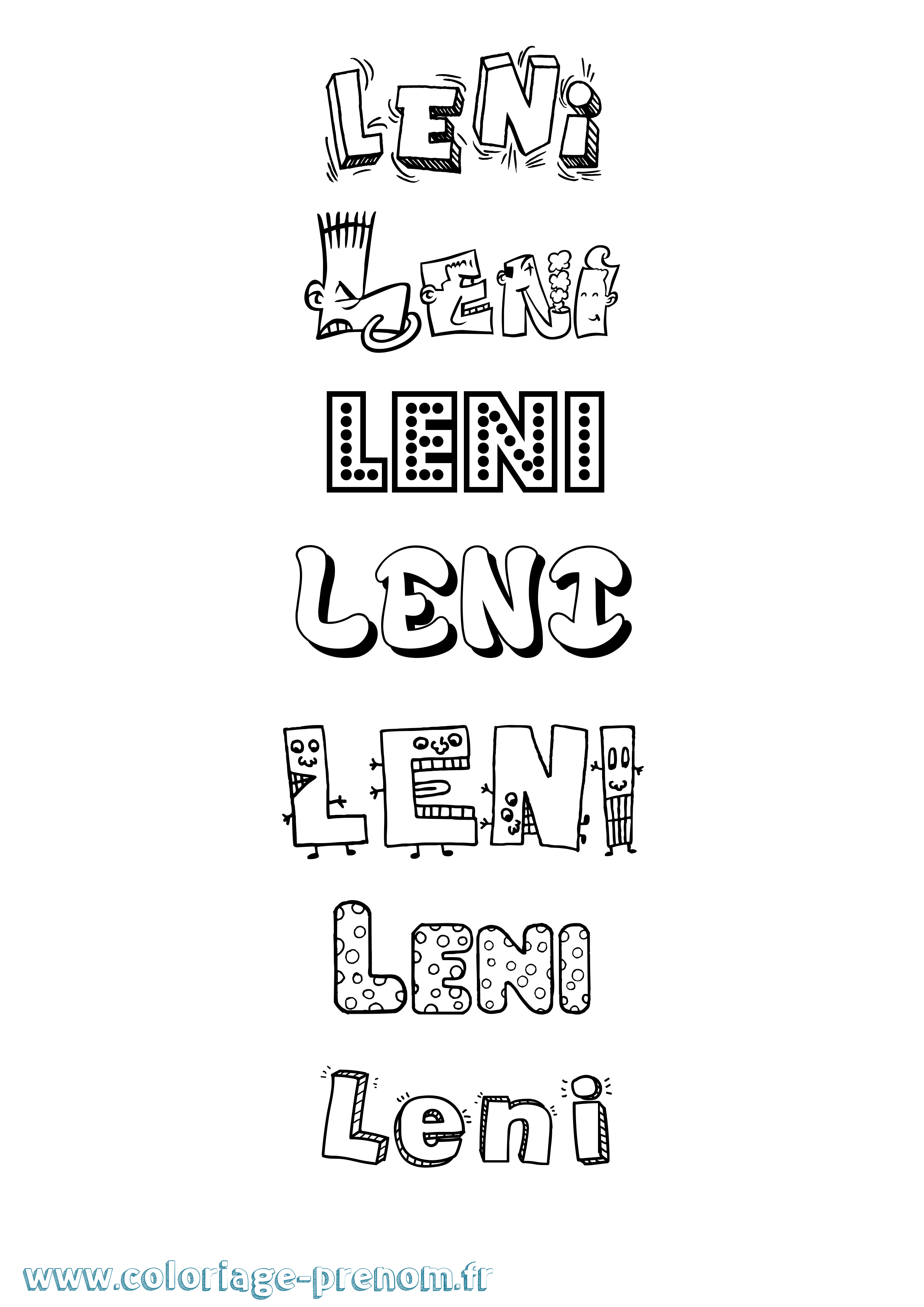 Coloriage prénom Leni