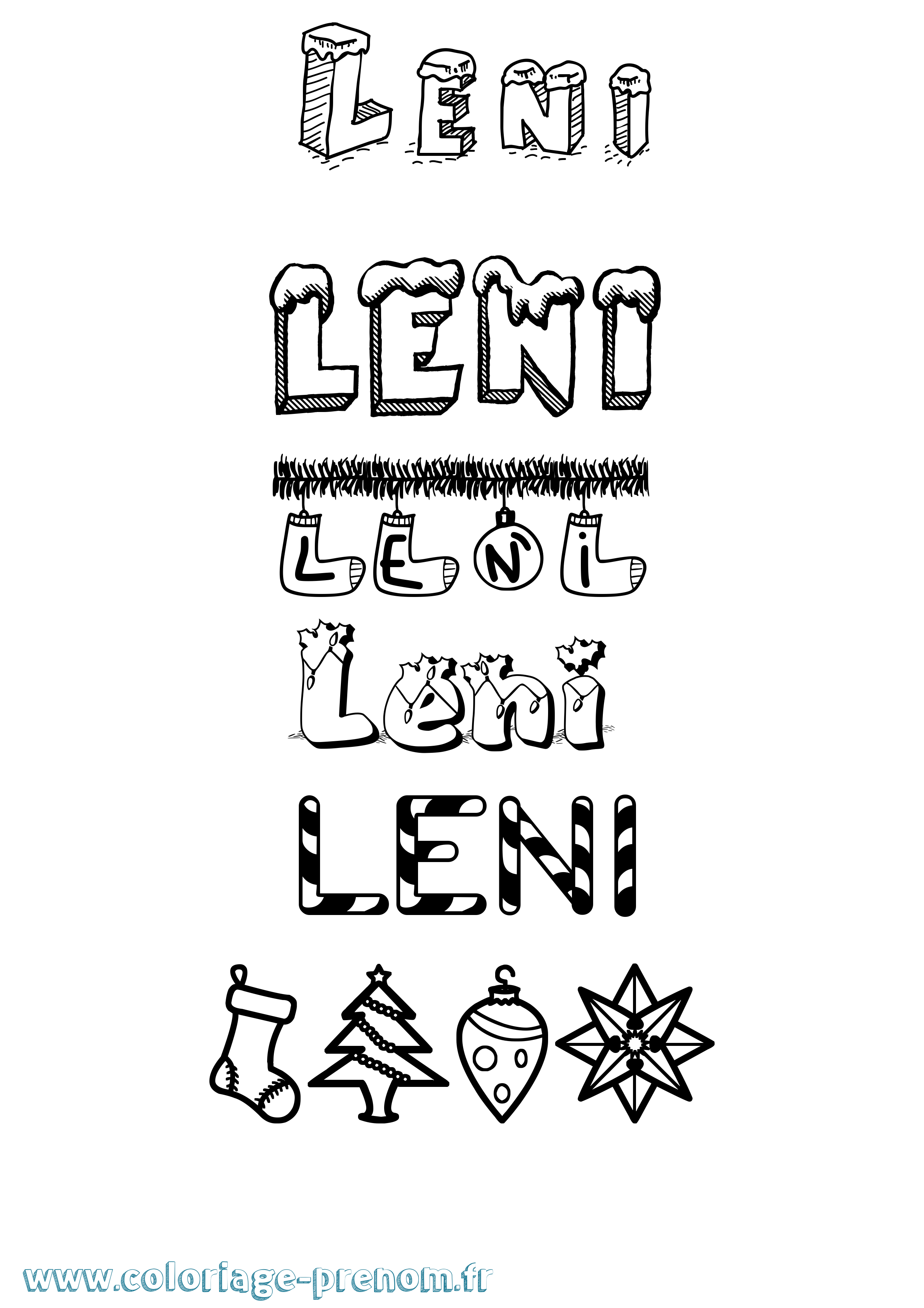 Coloriage prénom Leni