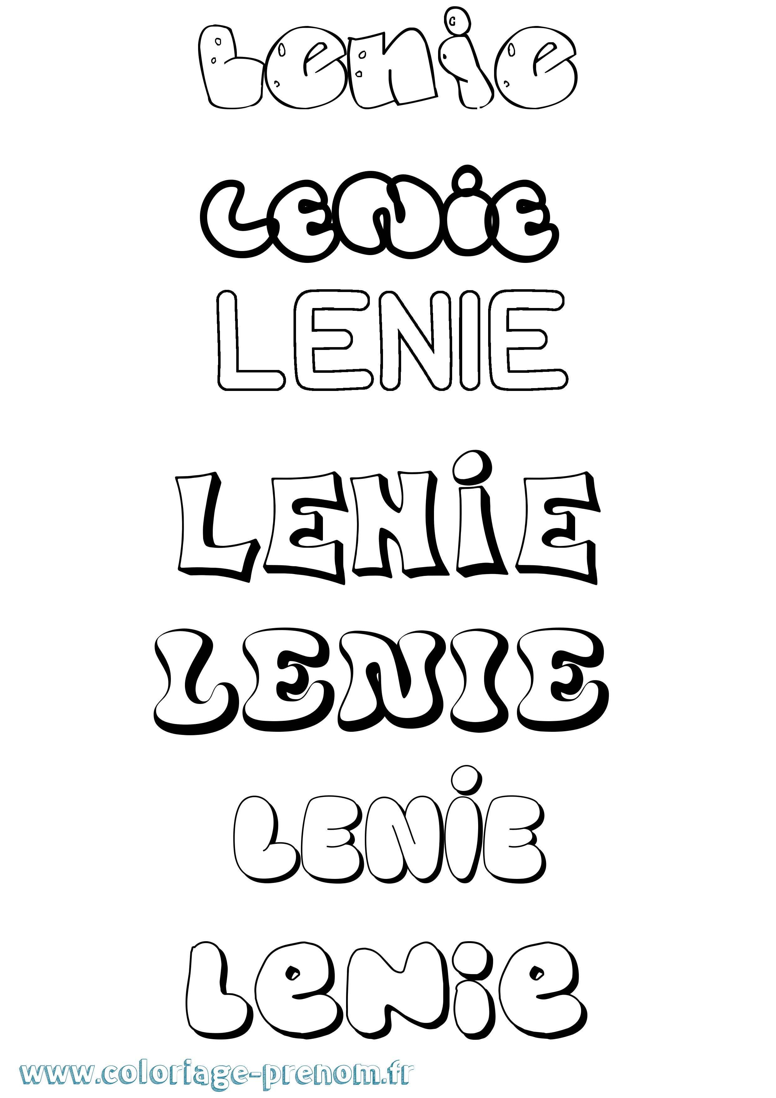 Coloriage prénom Lenie Bubble
