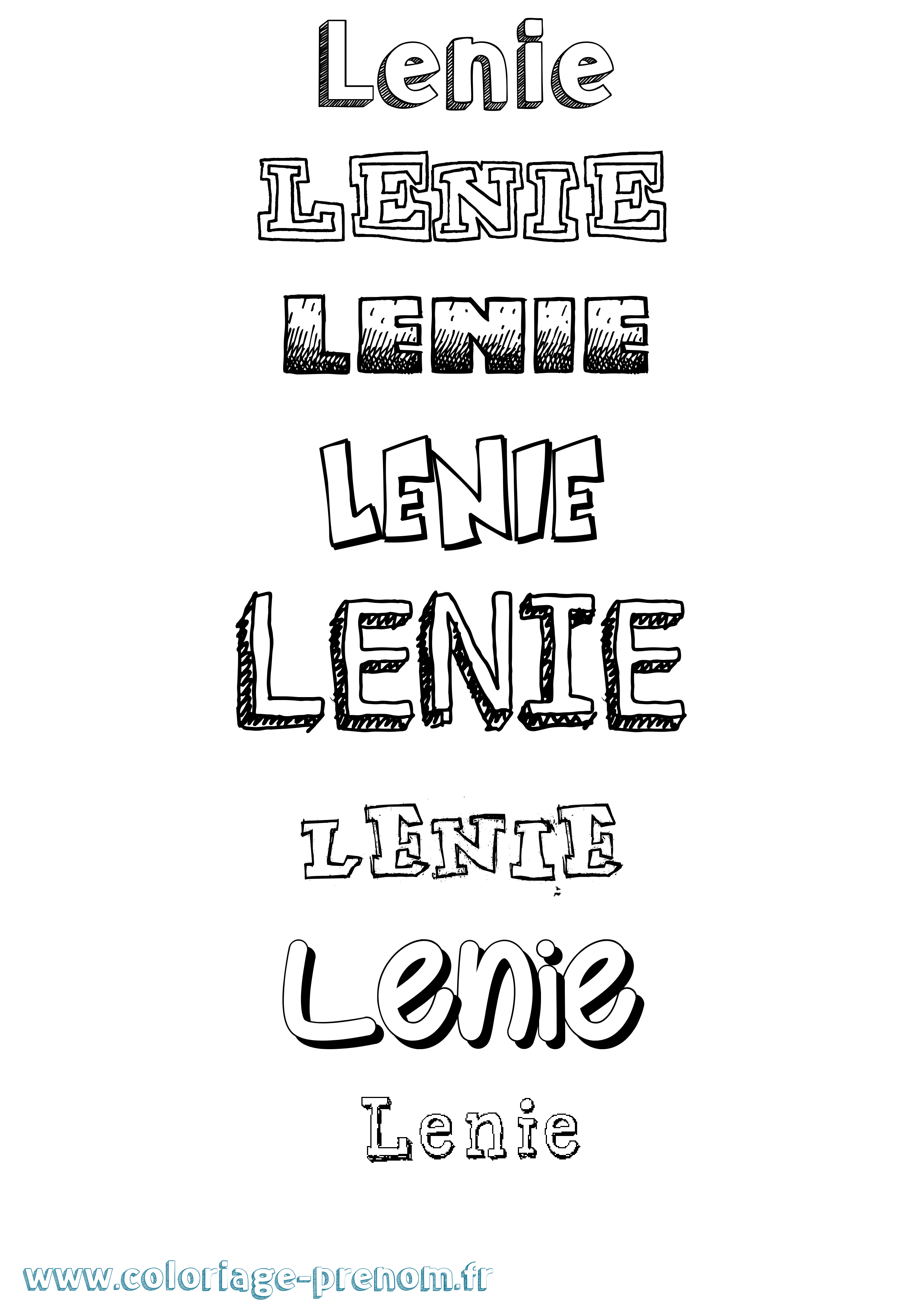 Coloriage prénom Lenie Dessiné