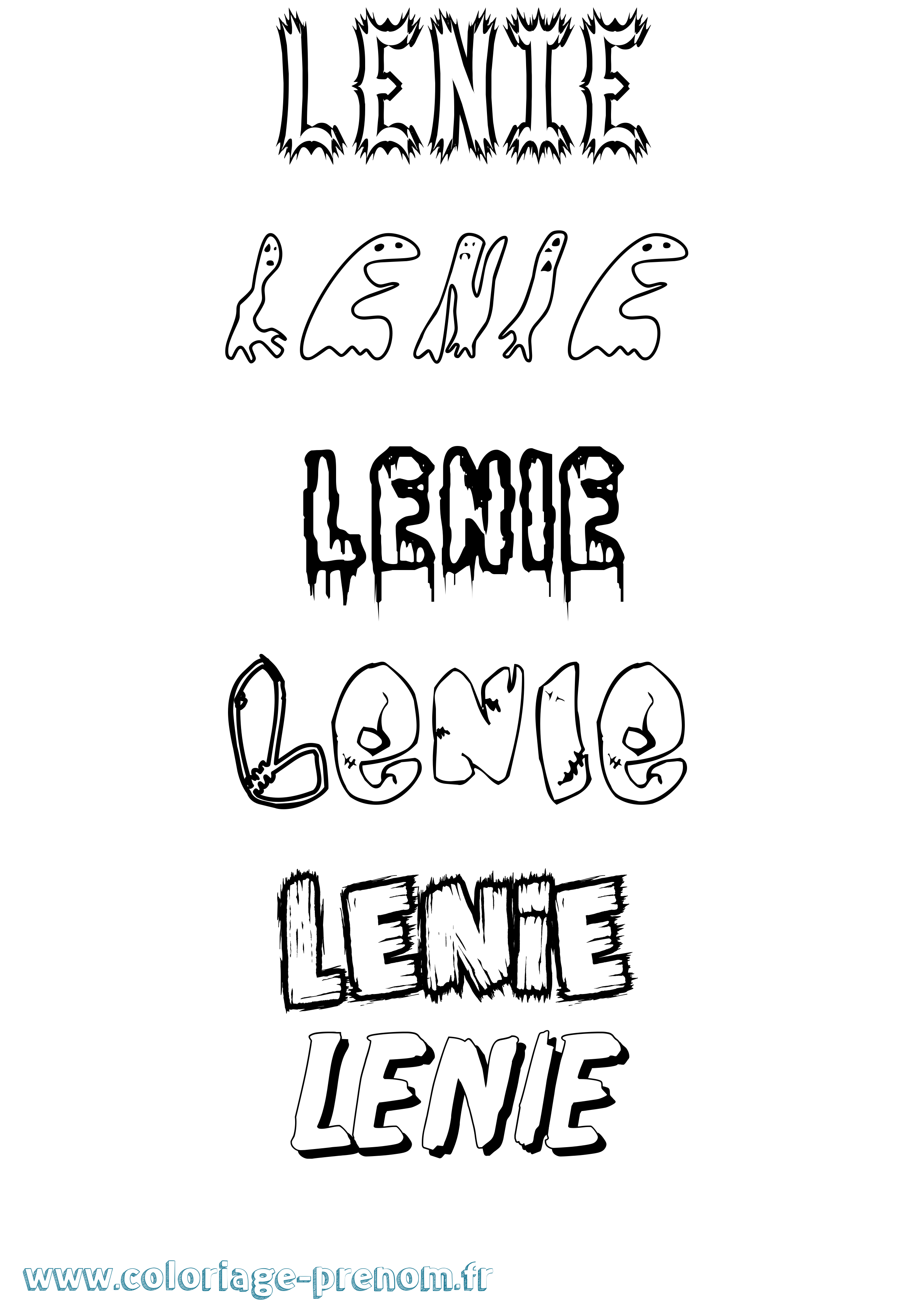 Coloriage prénom Lenie Frisson