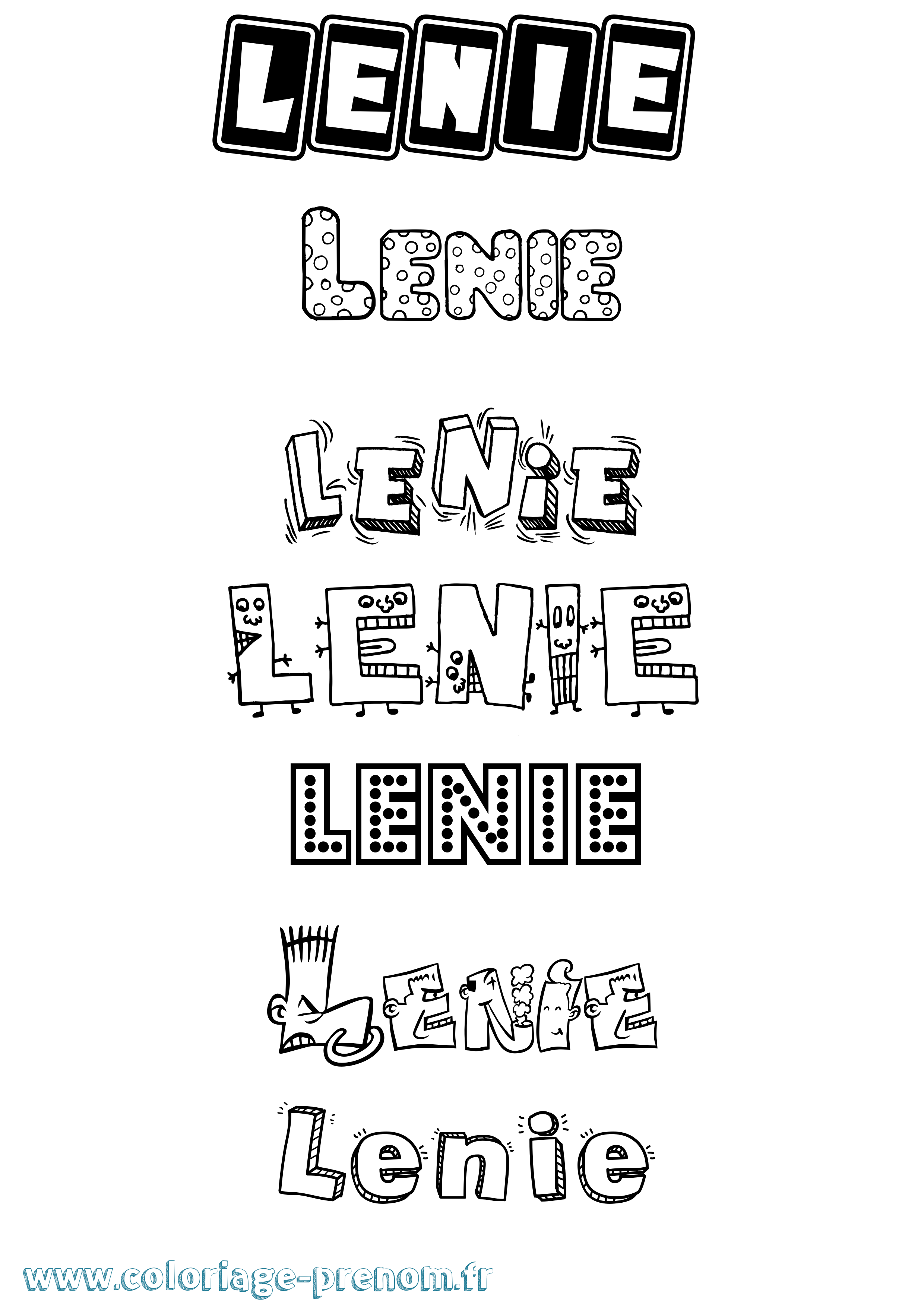 Coloriage prénom Lenie Fun