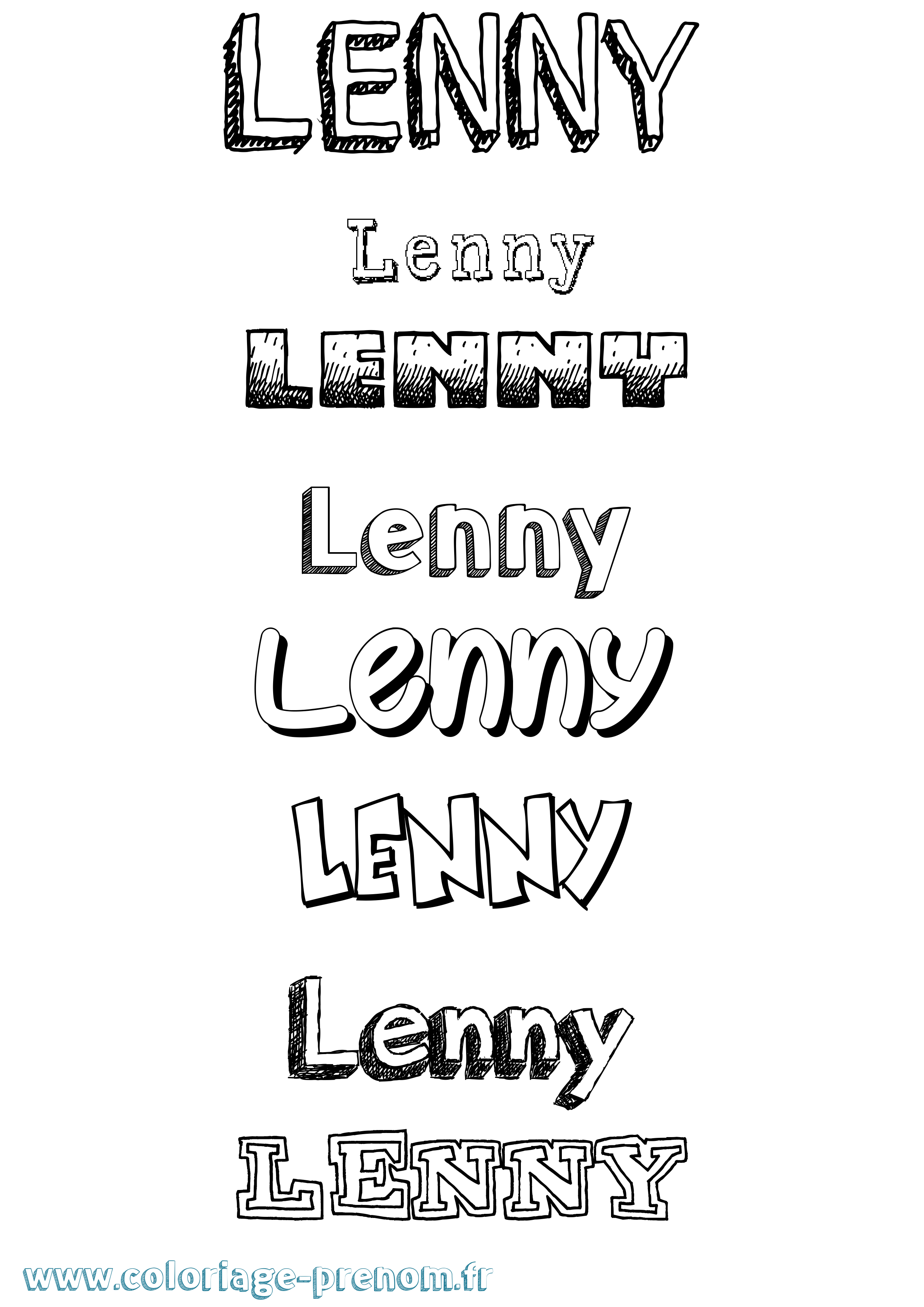 Coloriage prénom Lenny Dessiné