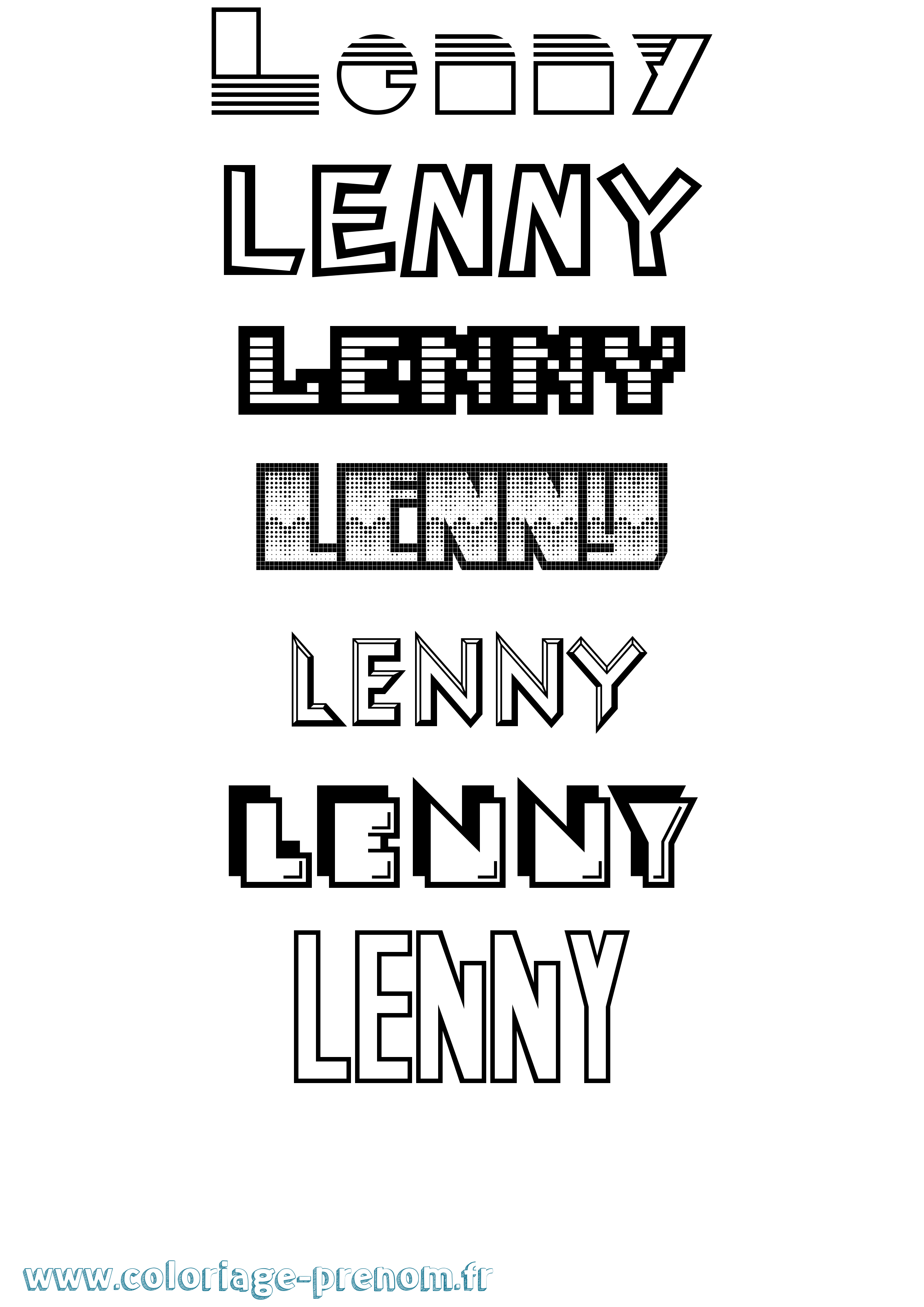 Coloriage prénom Lenny Jeux Vidéos