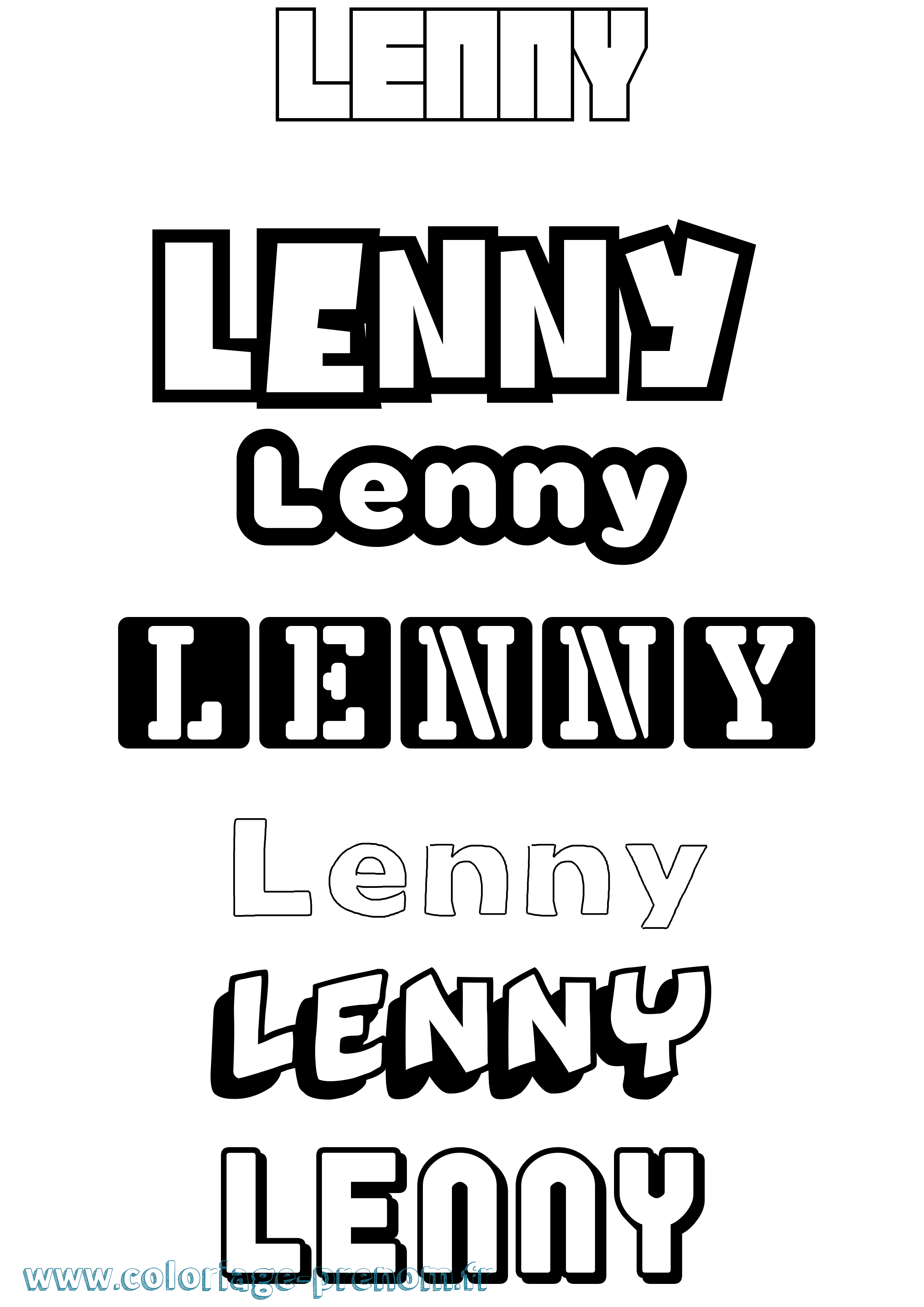 Coloriage prénom Lenny Simple