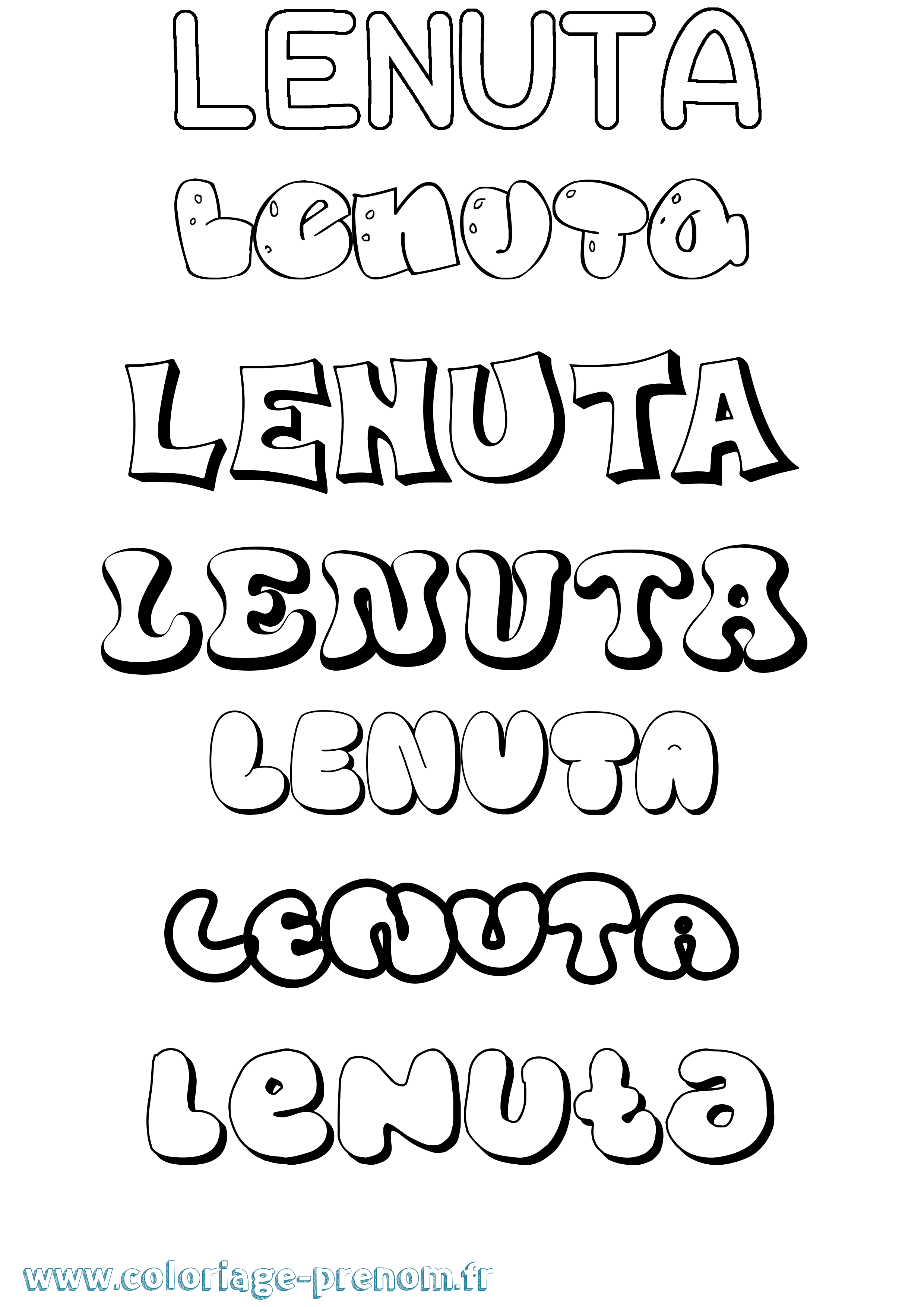 Coloriage prénom Lenuta Bubble